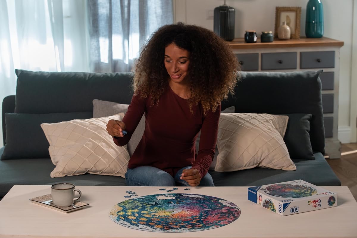 Ravensburger Circle of Colors: Flowers 500-Piece Round Puzzle | FSC-Certified