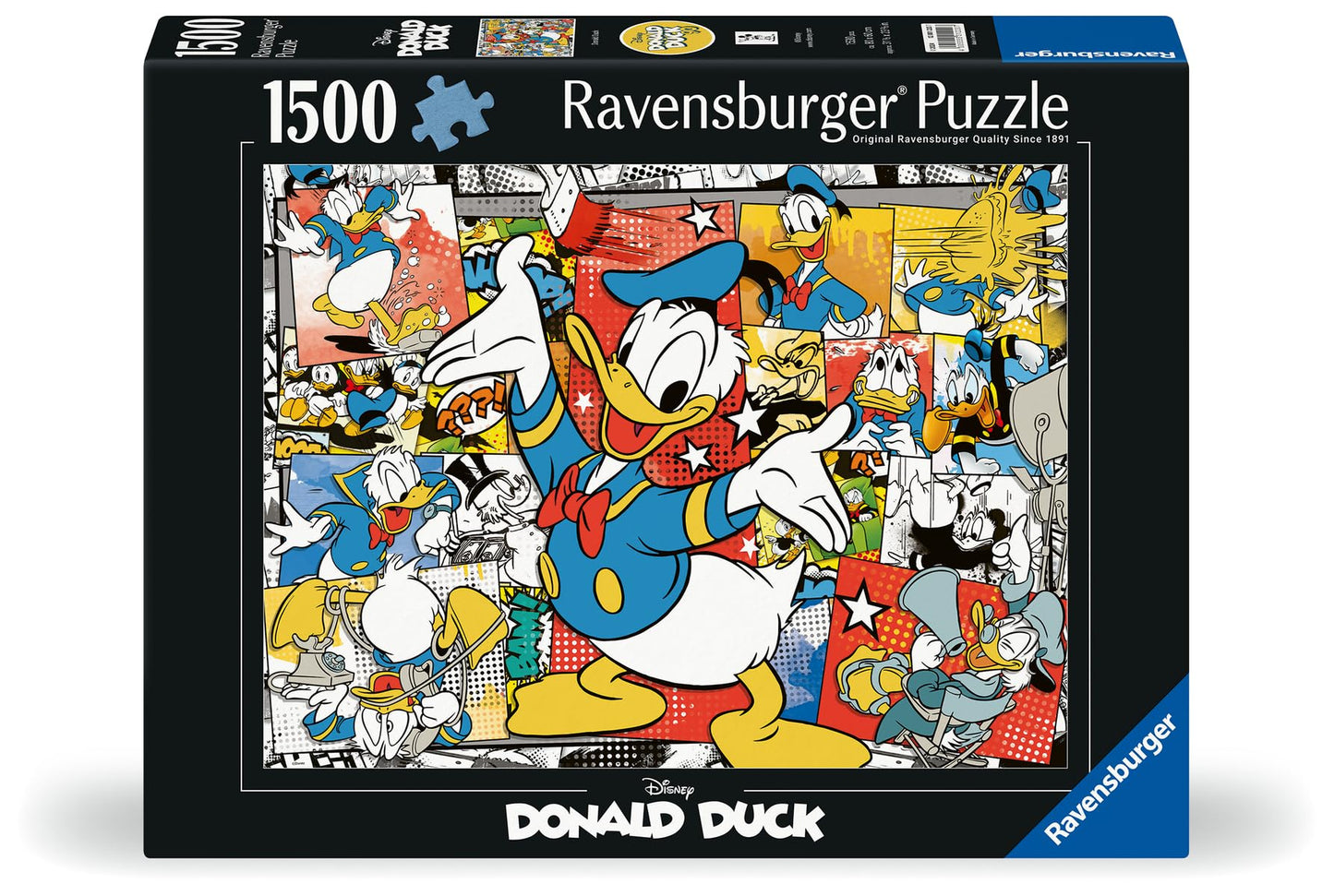 Ravensburger Donald Duck 1500-Piece Jigsaw Puzzle | Classic Cartoon Challenge | Durable Blueboard