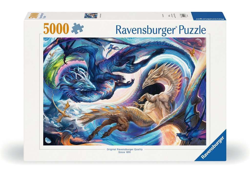 Ravensburger Dragons Day and Night 5000-Piece Puzzle – Premium Quality & Frameable Fantasy
