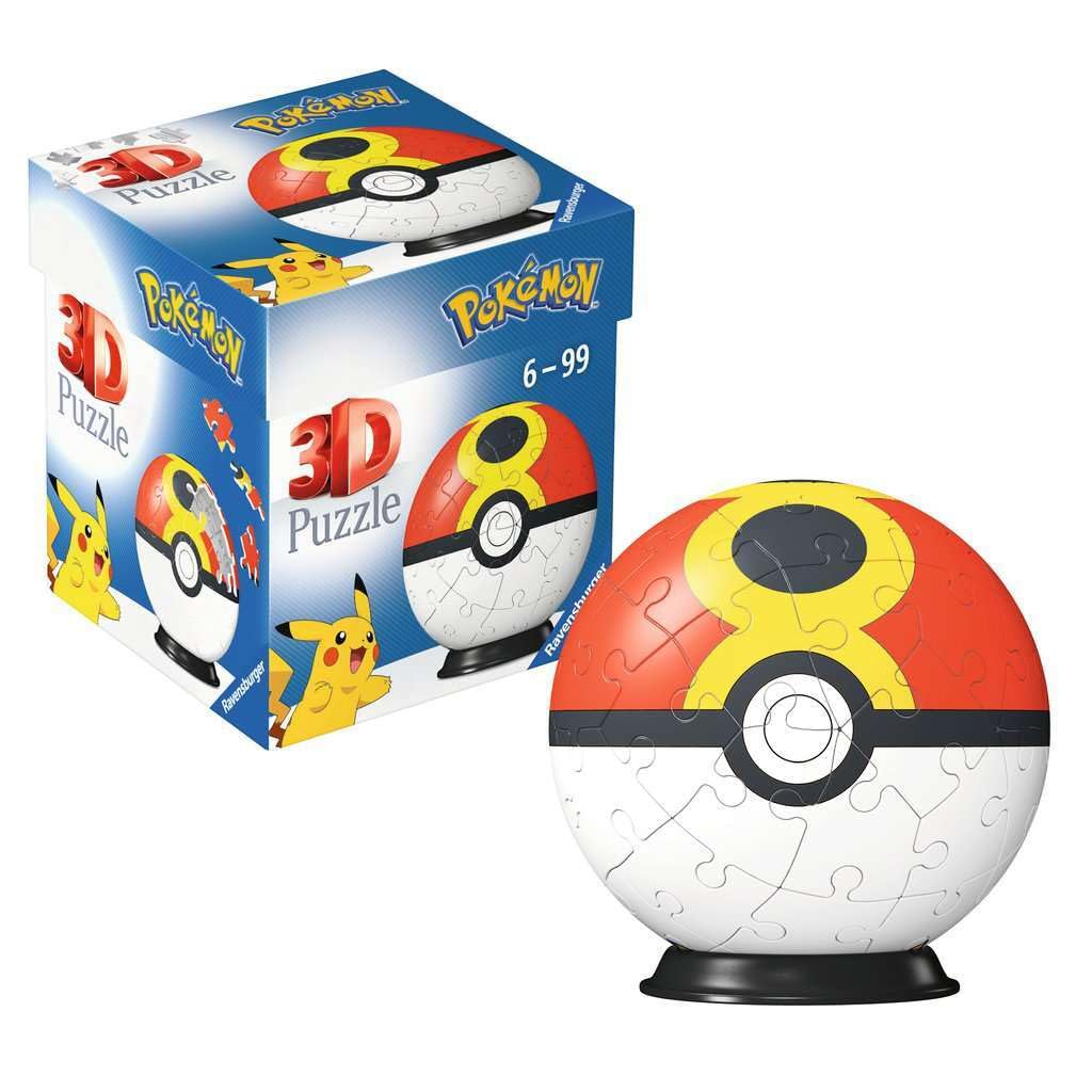 Ravensburger 3D Puzzle Ball 11628 – Repeat Ball Pokéball | No Glue, 6+