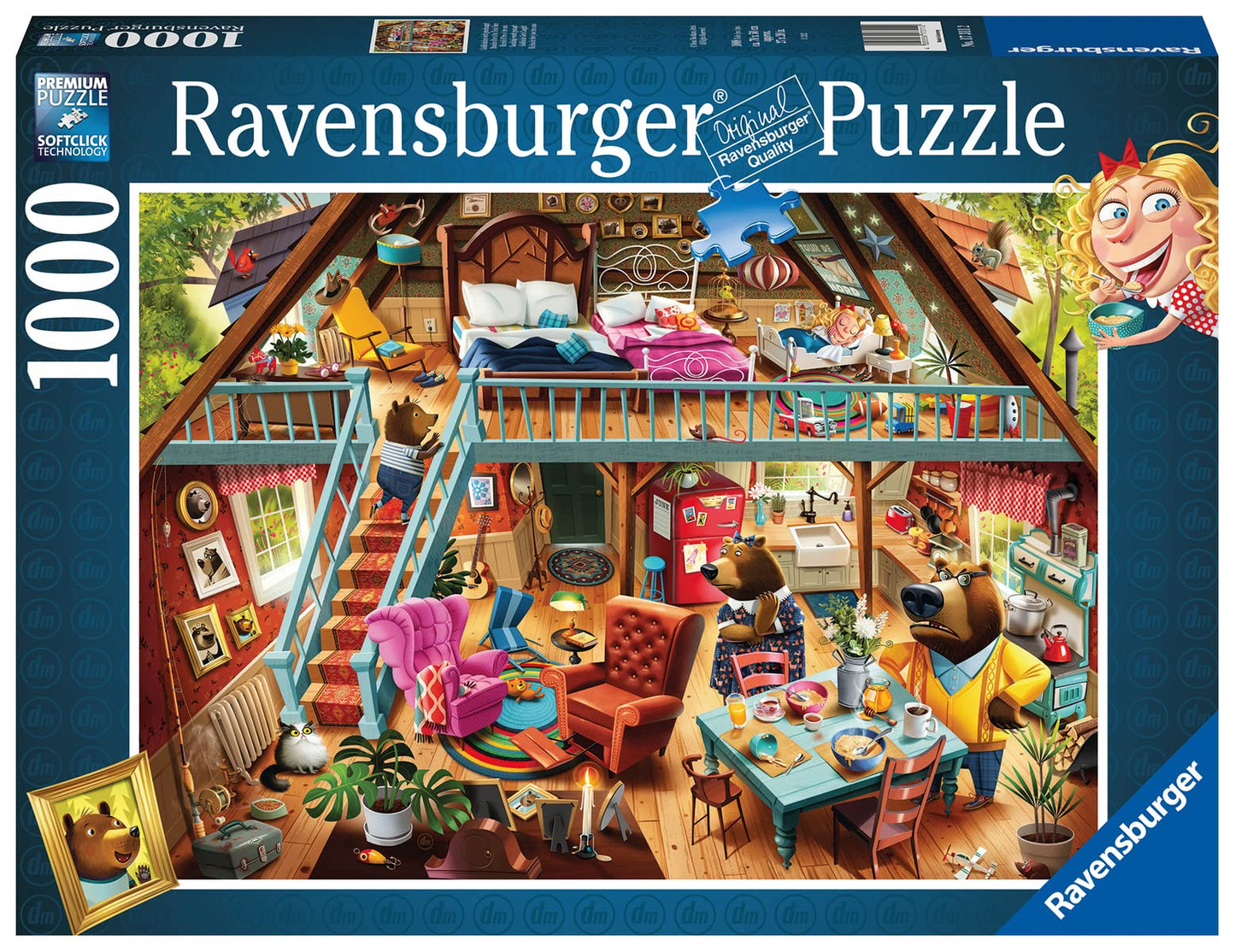 Ravensburger Goldilocks Gets Caught! 1000-Piece Puzzle for Adults | Softclick Technology, Matte Finish, FSC Certified