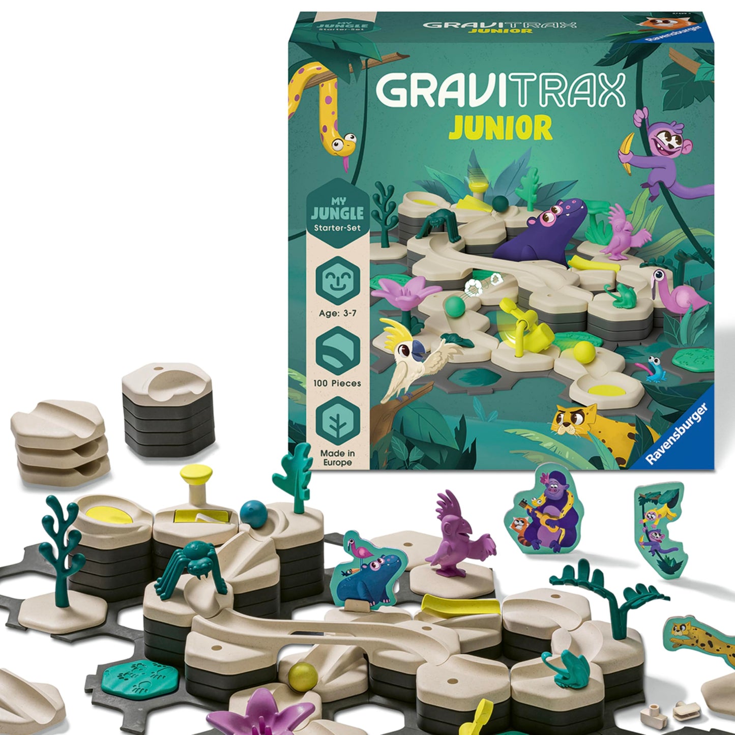 Ravensburger GraviTrax Junior Starter Set - My Jungle | STEM Marble Run for Ages 3+