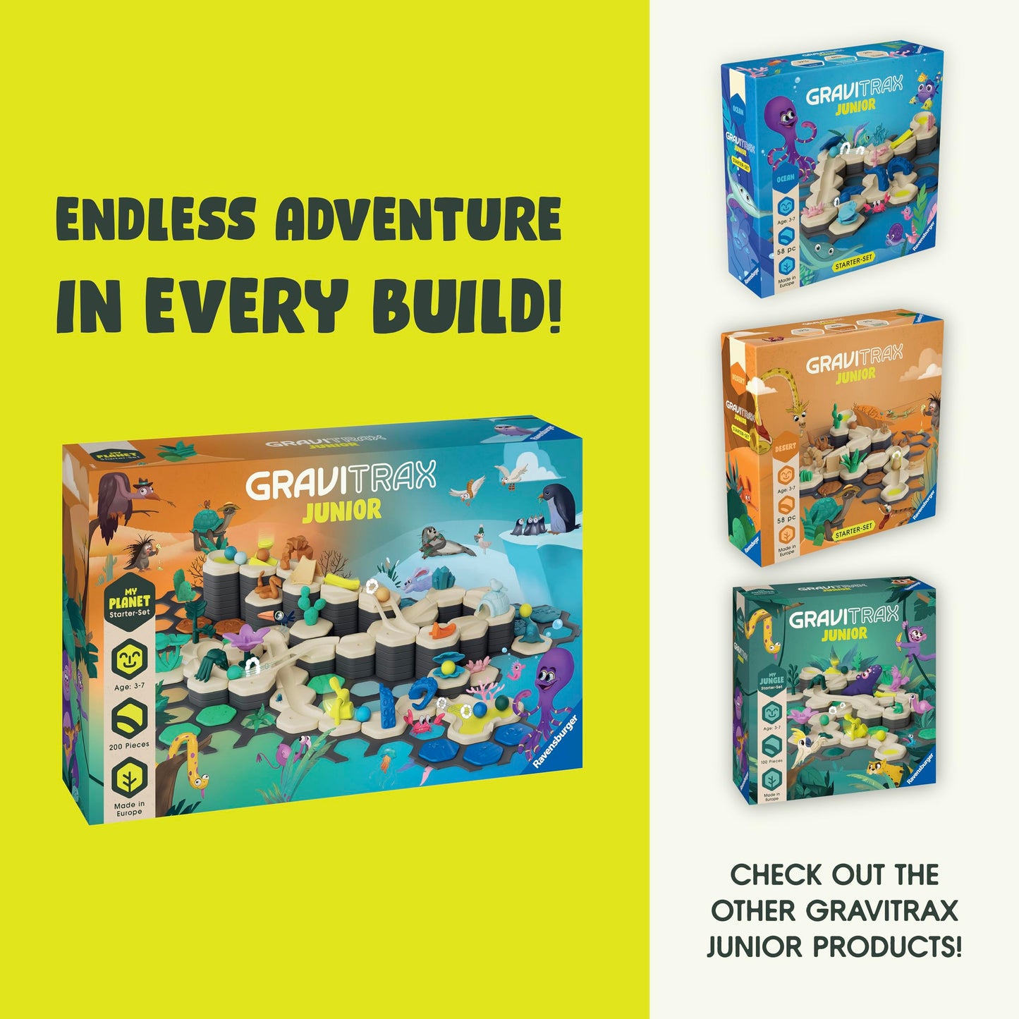 Ravensburger GraviTrax Junior Starter Set XXL - My Planet - STEM-Ready Marble Run for Ages 3+