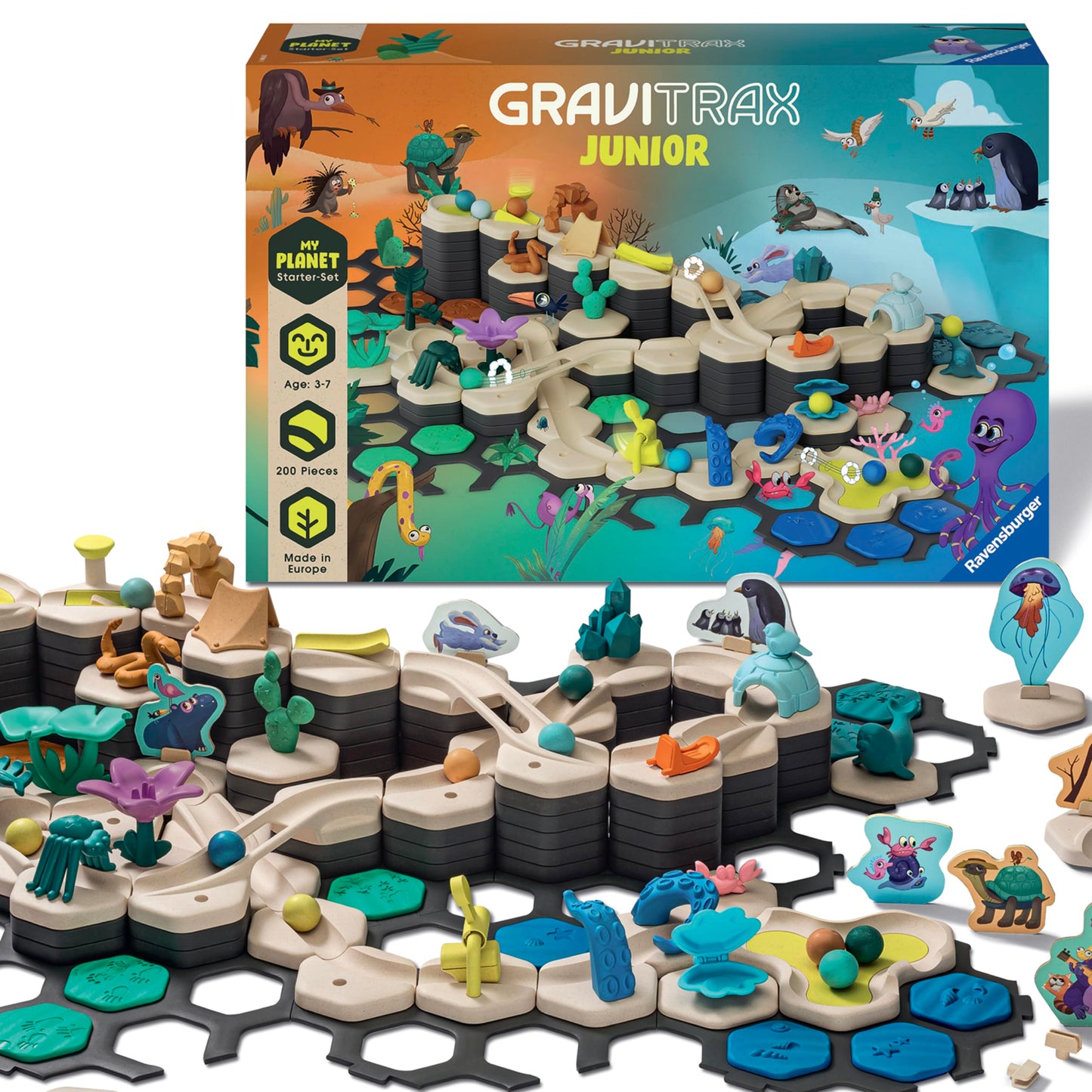 Ravensburger GraviTrax Junior Starter Set XXL - My Planet - STEM-Ready Marble Run for Ages 3+