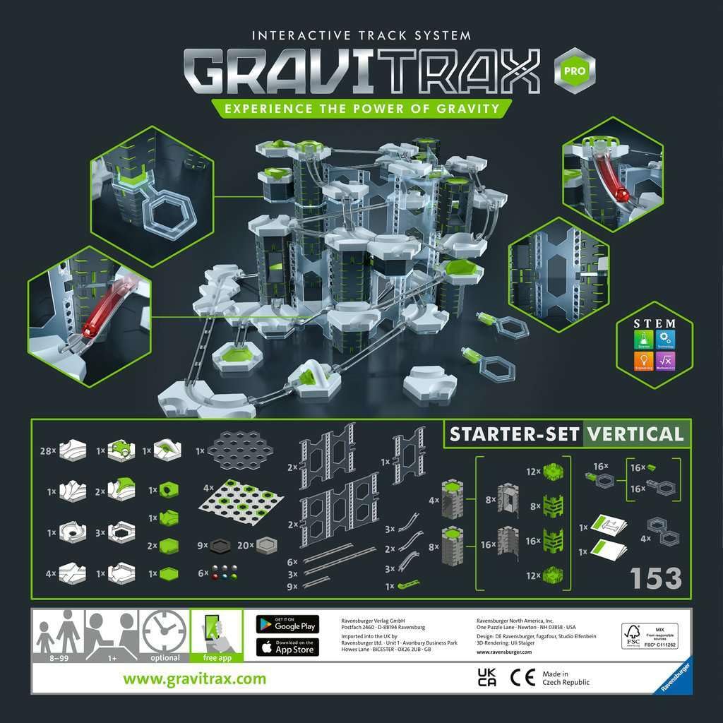 Ravensburger GraviTrax PRO Vertical Starter Set – Gravity & Magnetic Marble Run STEM Toy (Ages 8+)