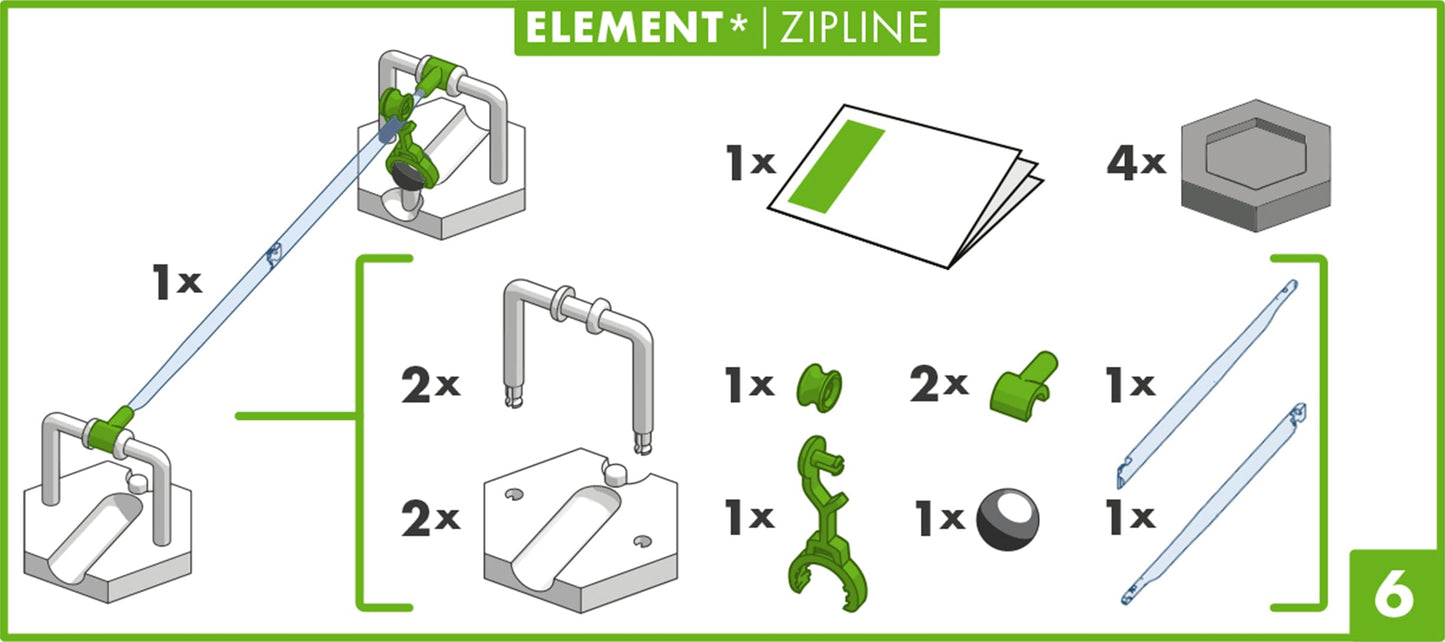Ravensburger GraviTrax Element Zipline – Extend Distances, Connect Track Sections
