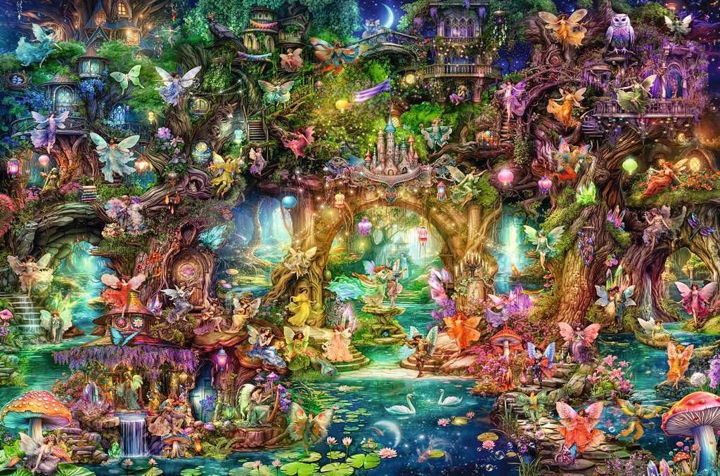 Ravensburger The Hidden World of Fairies 4000-Piece Puzzle – Premium Frameable Fantasy for Adults