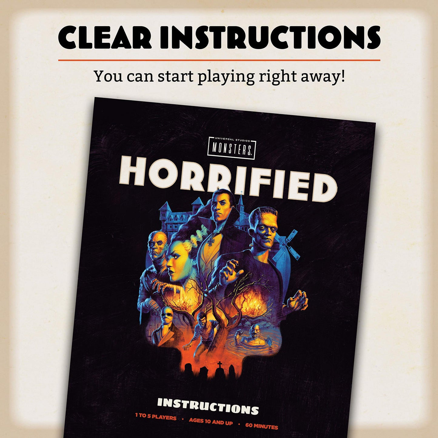 Ravensburger Horrified: Universal Monsters Co-op Board Game | 1-5 Players | Ages 10+