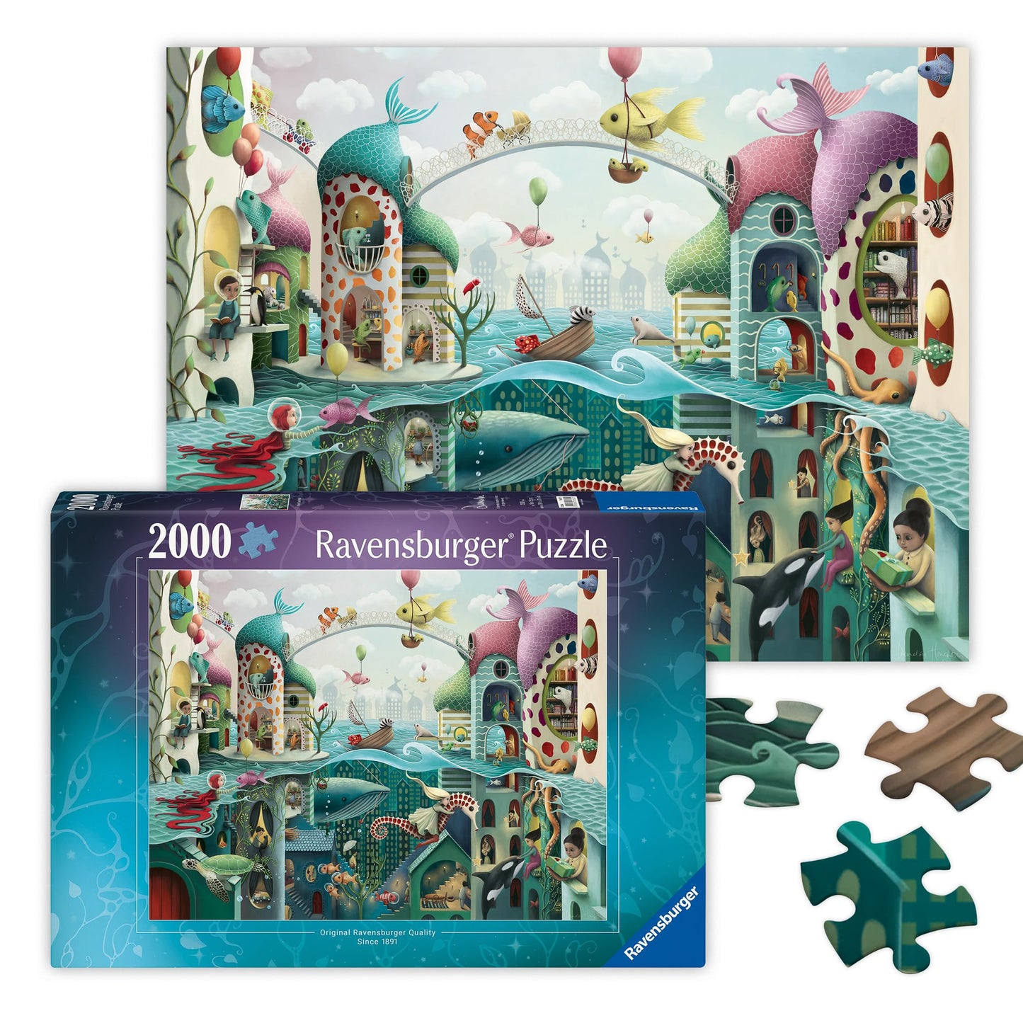 Ravensburger If Fish Could Walk 2000-Piece Jigsaw Puzzle | Whimsical Undersea World