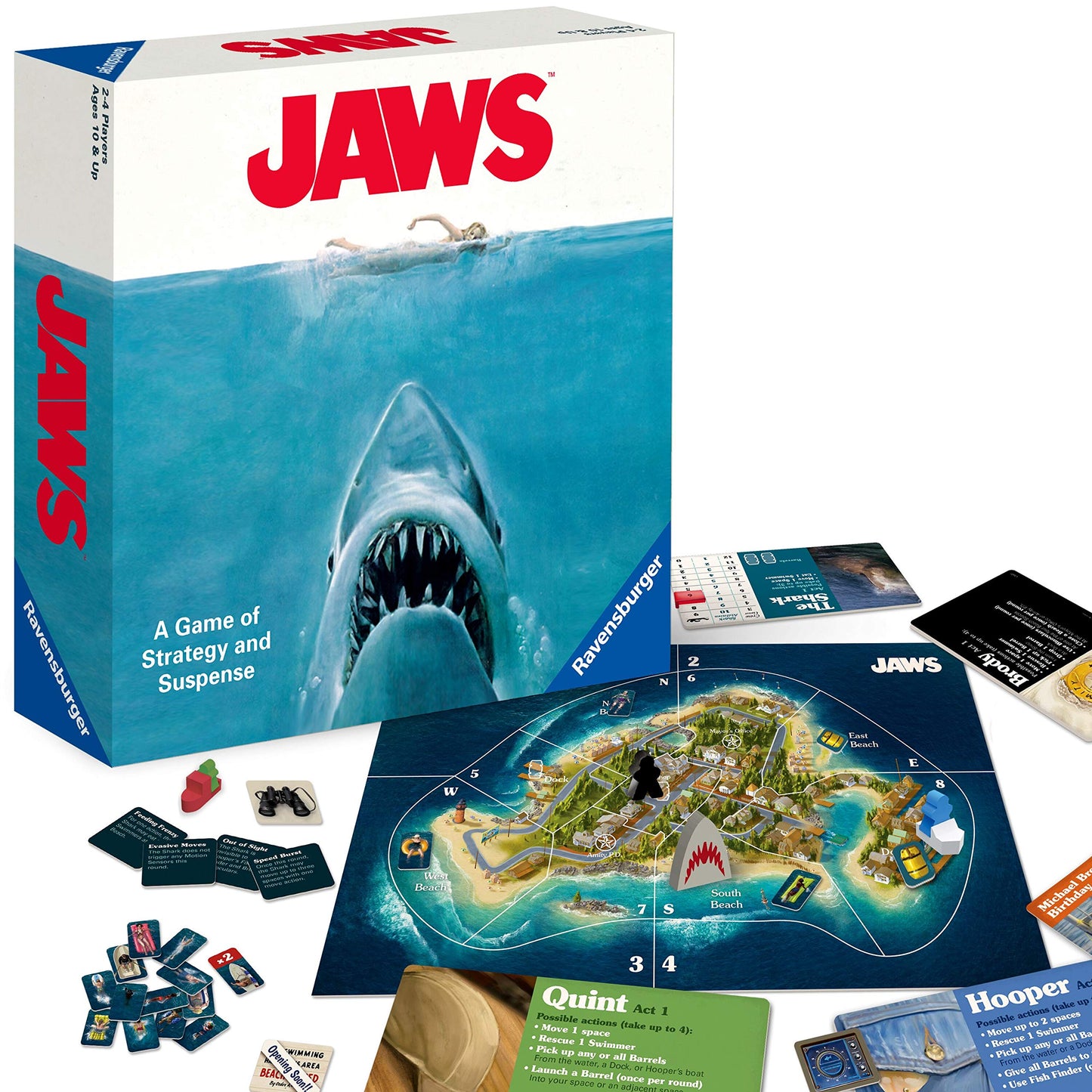 Ravensburger Jaws Board Game – Thrilling Strategy for 2-4 Players | Ages 12+