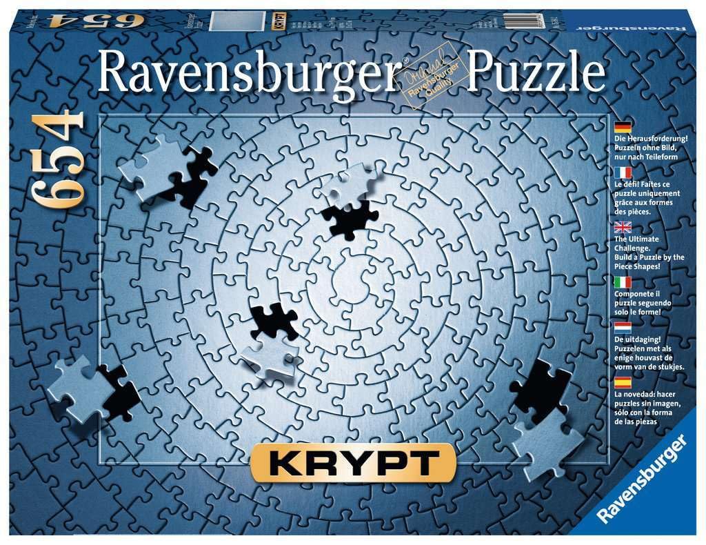 Ravensburger Krypt Silver 654-Piece Puzzle for Adults – Unique Pieces & Softclick Interlocking