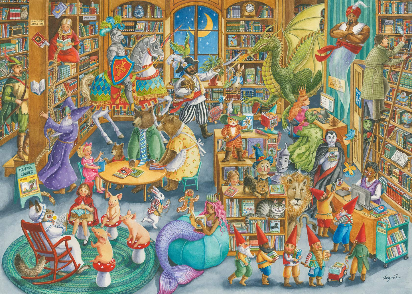 Ravensburger Midnight at The Library Puzzle – 1000-Piece, Premium Quality, Anti-Glare