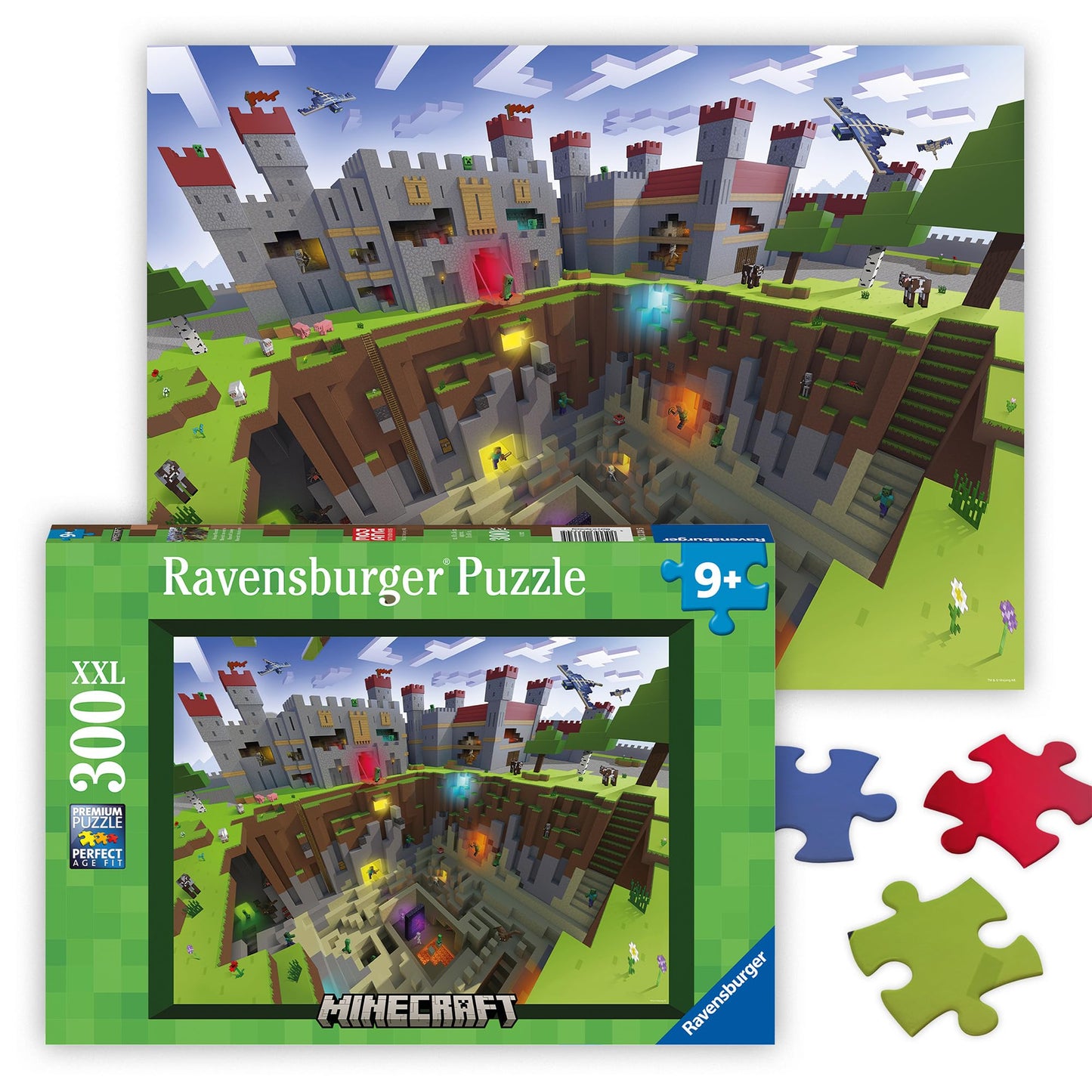 Ravensburger Minecraft Cutaway 300-Piece Jigsaw Puzzle | XXL Pieces for Easier Assembly
