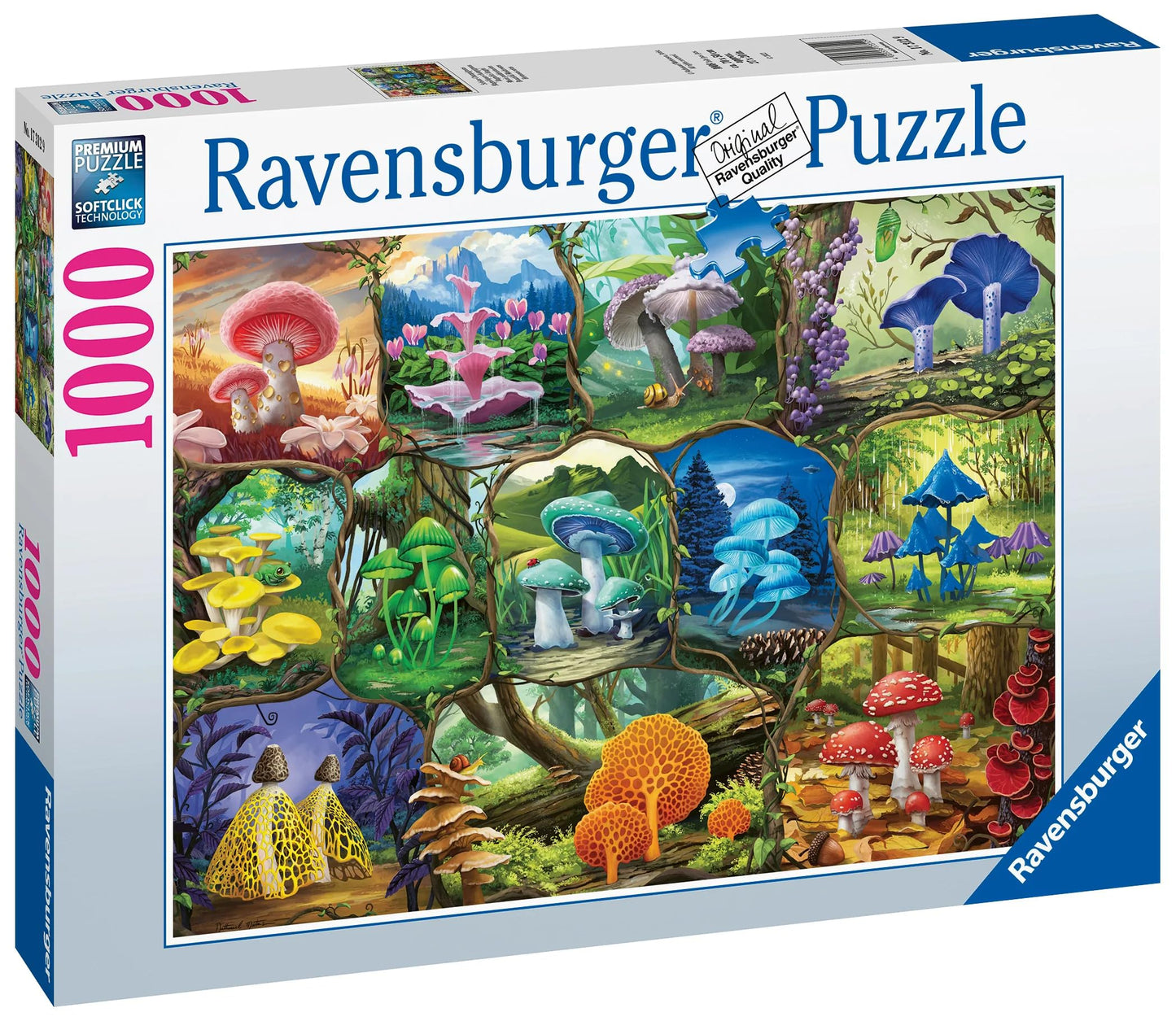 Ravensburger Beautiful Mushrooms 1000-Piece Puzzle for Adults | Unique Pieces, Softclick Interlock