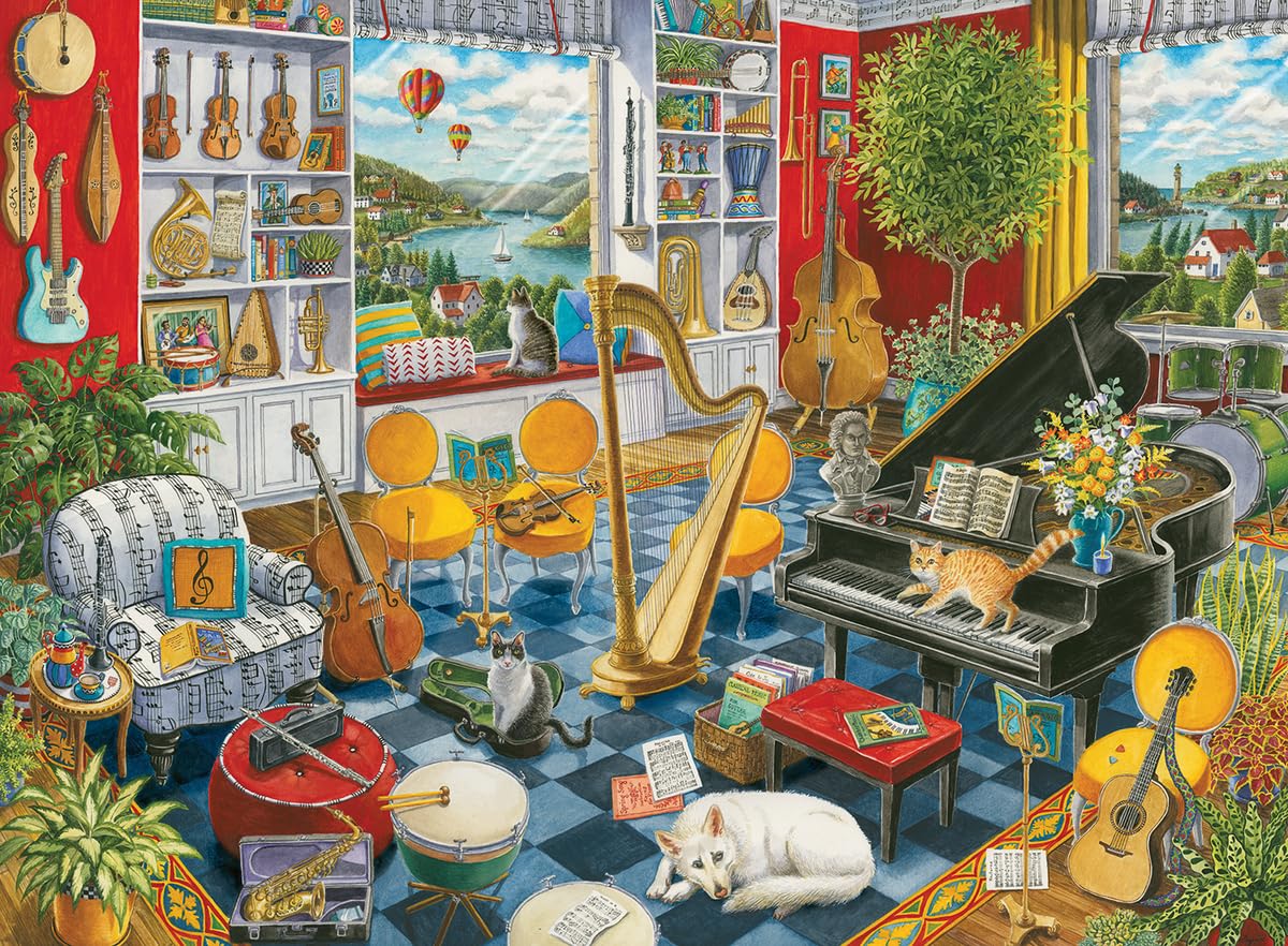 Ravensburger The Music Room – 500 Piece Jigsaw Puzzle for Adults | Softclick Technology & Ingrid Slyder Artwork