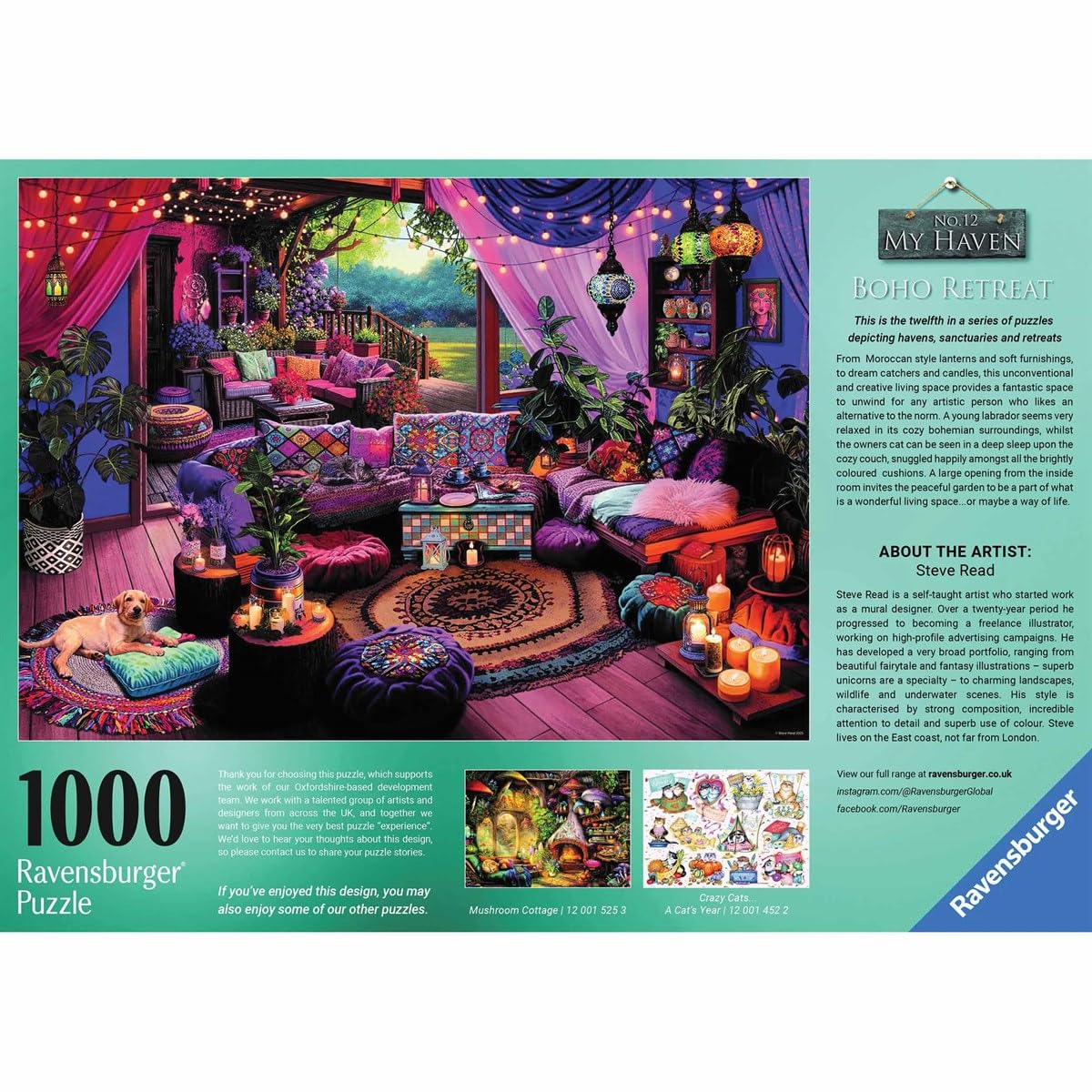 Ravensburger My Haven No.12 Boho Retreat - 1000 Piece Puzzle
