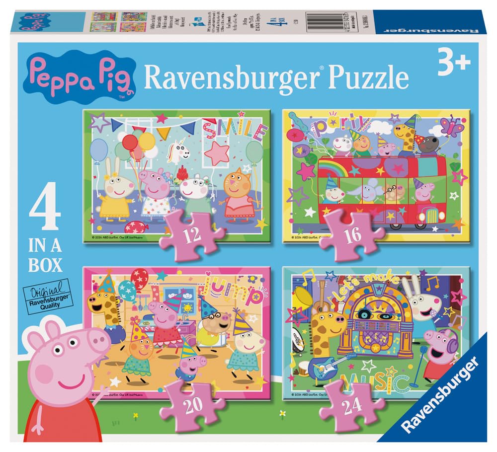 Ravensburger Peppa Pig Puzzles Pack of 4 – 72-Piece Puzzles for Ages 3+ | 19x14 cm