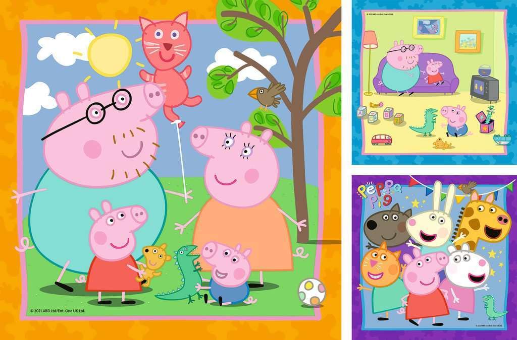 Ravensburger Peppa Pig Puzzle Set 3x49 Pieces | Family and Friends (Ages 5+)