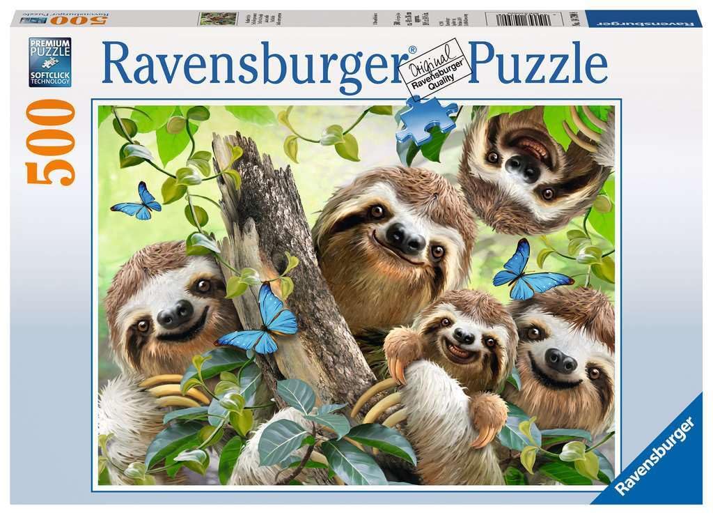 Ravensburger Sloth Selfie 500-Piece Jigsaw Puzzle – Softclick Fit, Howard Robinson Artwork