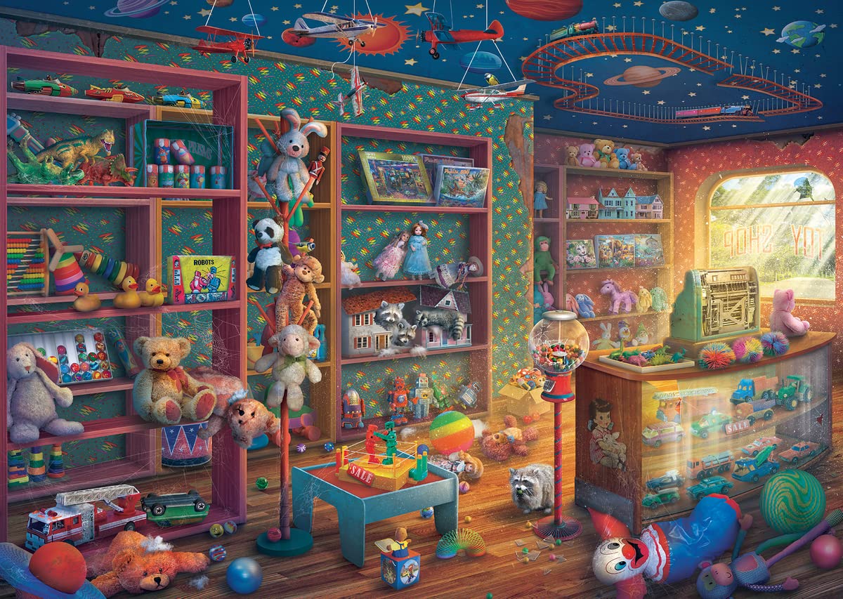 Ravensburger Tattered Toy Store Puzzle – 1000 Pieces, Softclick Fit, Nostalgic Imagery