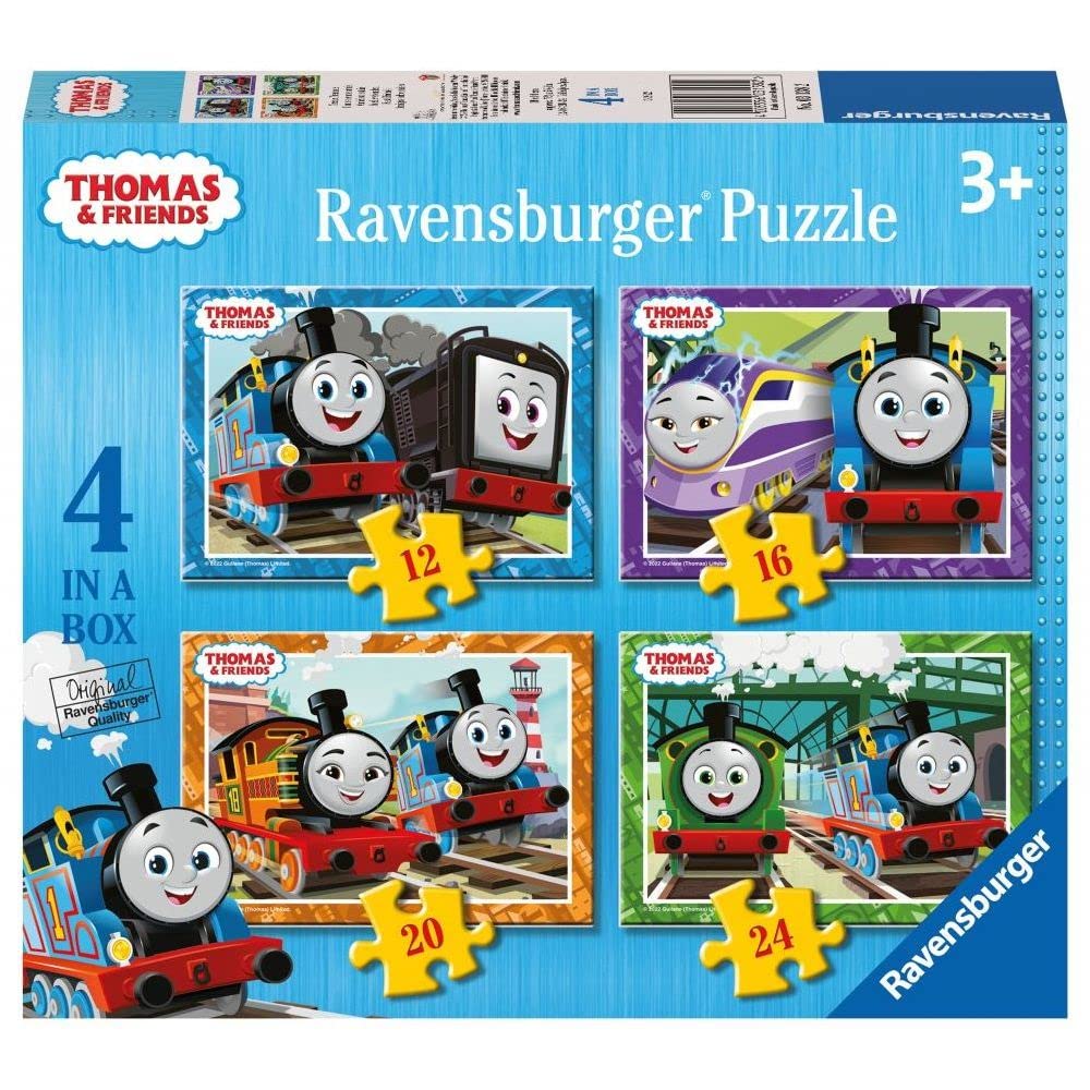 Ravensburger Thomas & Friends Jigsaw Puzzles for Kids 3+ | 4-in-a-Box (12, 16, 20, 24 Pieces)