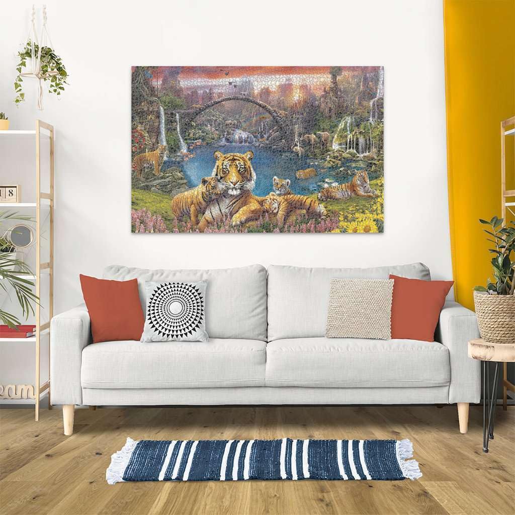 Ravensburger Tigers in Paradise 3000-Piece Jigsaw Puzzle – Premium, Frameable Artwork for Adults