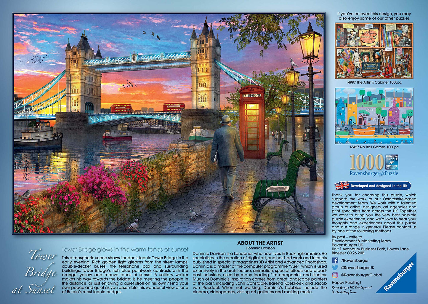 Ravensburger Tower Bridge of London at Sunset – 1000 Piece Jigsaw Puzzle for Adults & Kids 12+