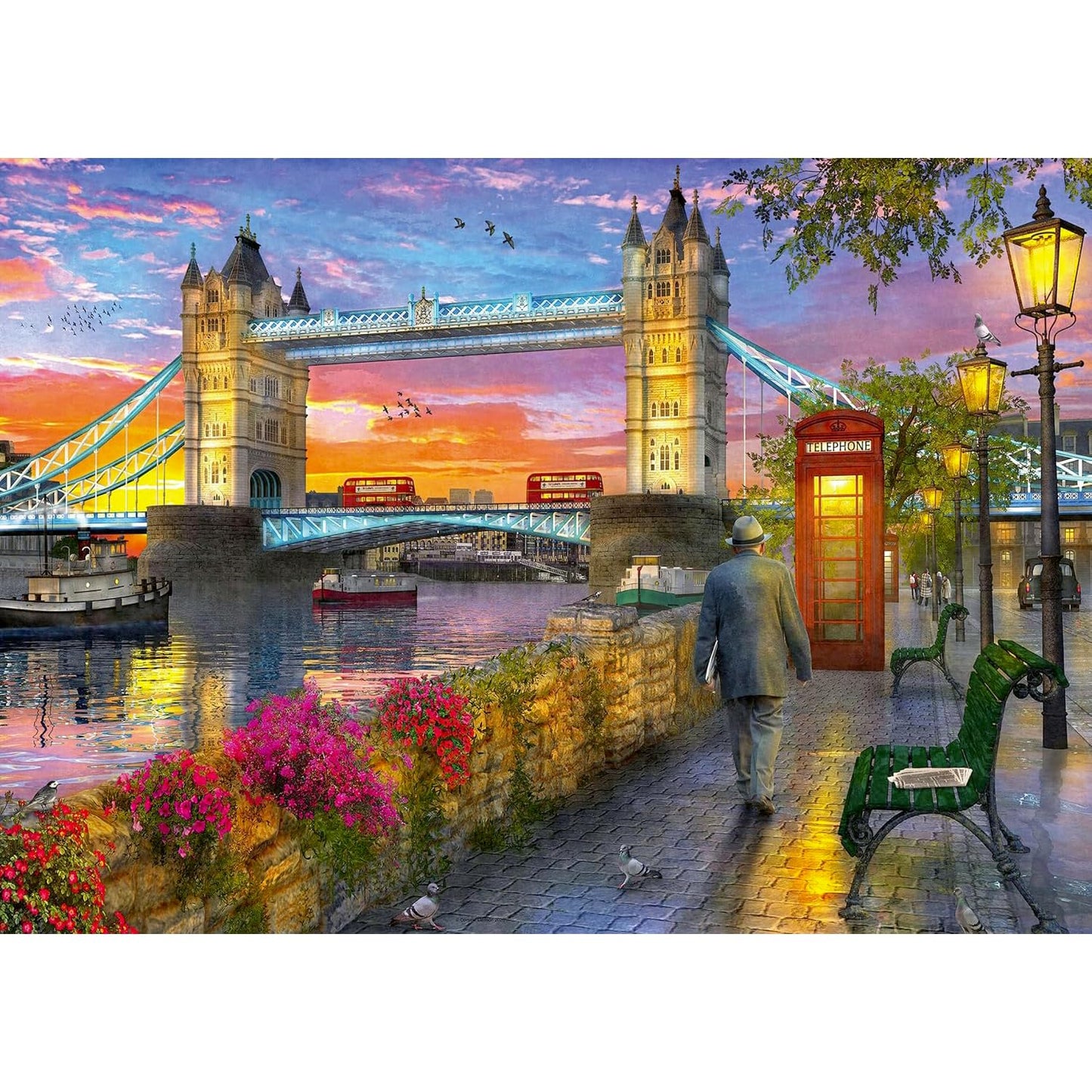 Ravensburger London Tower Bridge 1000-Piece Puzzle – 70 x 50 cm | Adult Hobby