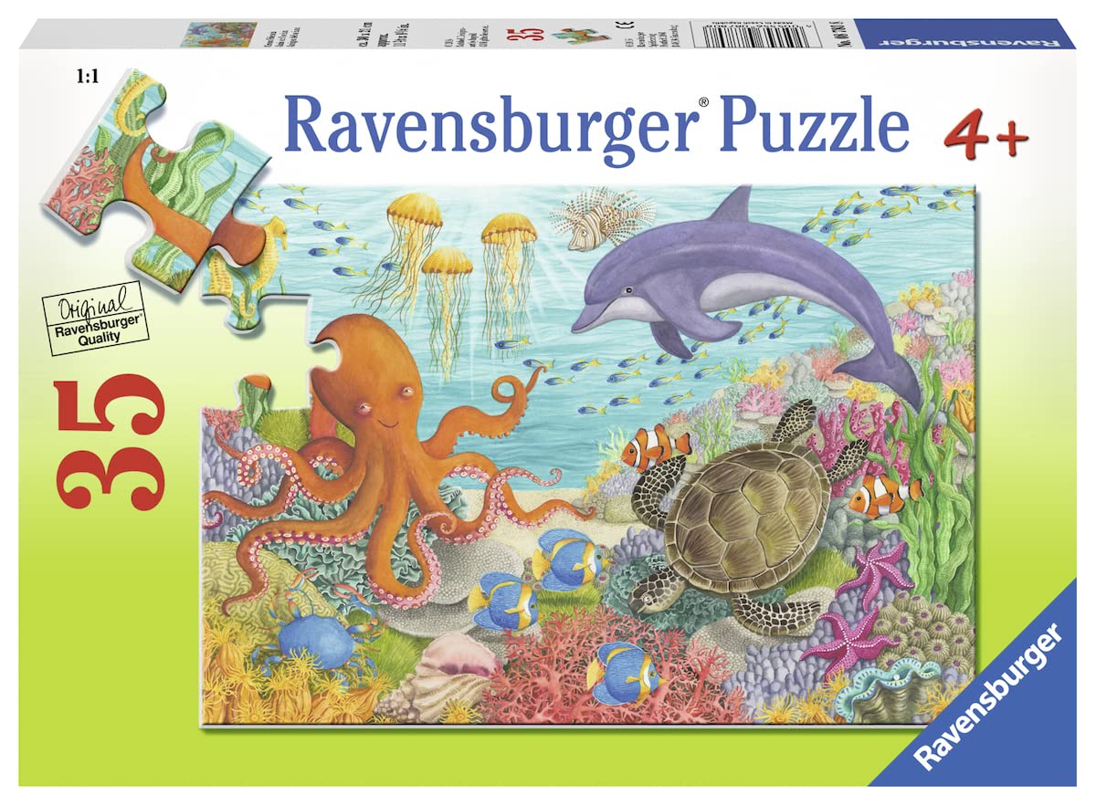 Ravensburger Ocean Friends 35-Piece Puzzle for Kids – Unique Pieces, Perfect Fit