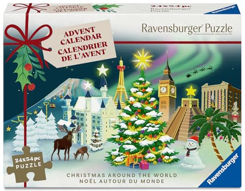 Ravensburger Holiday Puzzle Advent Calendar – 24 Mini Puzzles (1,000+ Pieces) with Unique Winter Scenes