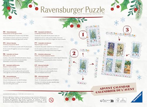 Ravensburger Holiday Puzzle Advent Calendar – 24 Mini Puzzles (1,000+ Pieces) with Unique Winter Scenes
