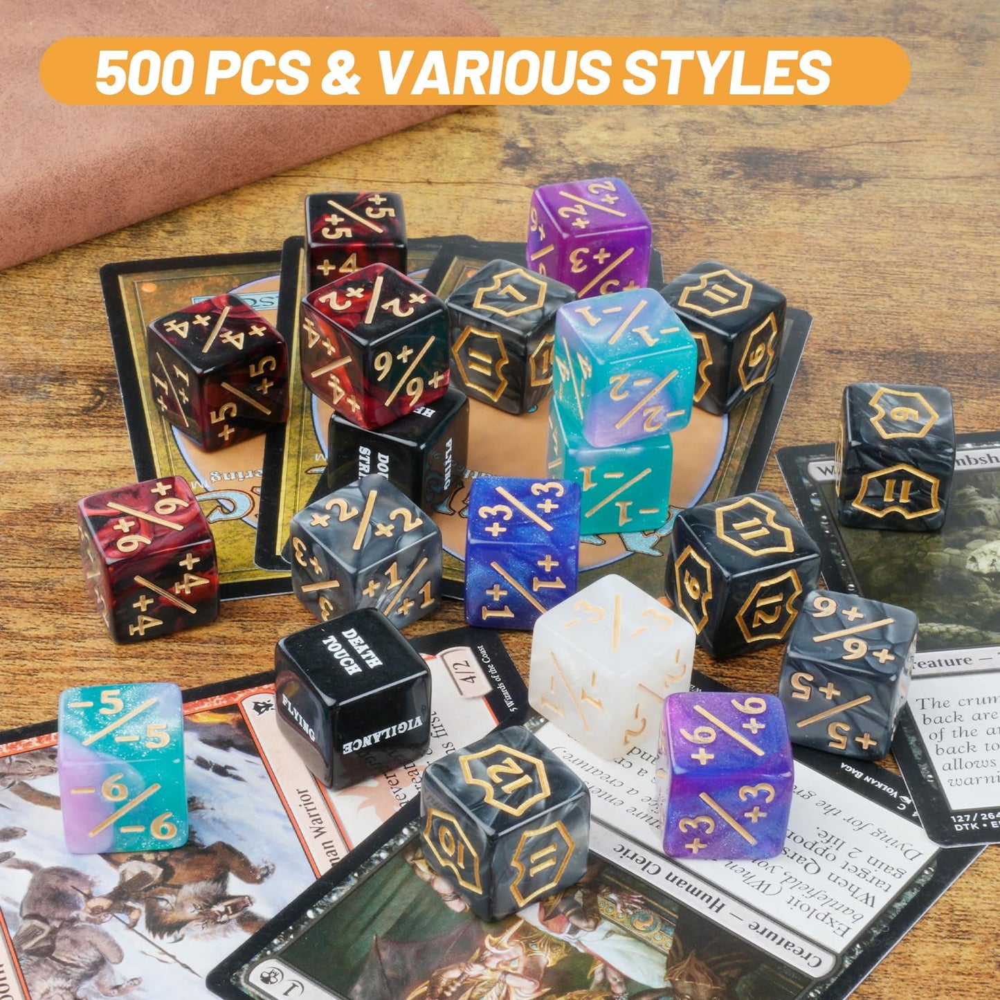Ravonixis 500-Piece MTG Counter Set — Dice, Loyalty Counters & Tokens for MTG