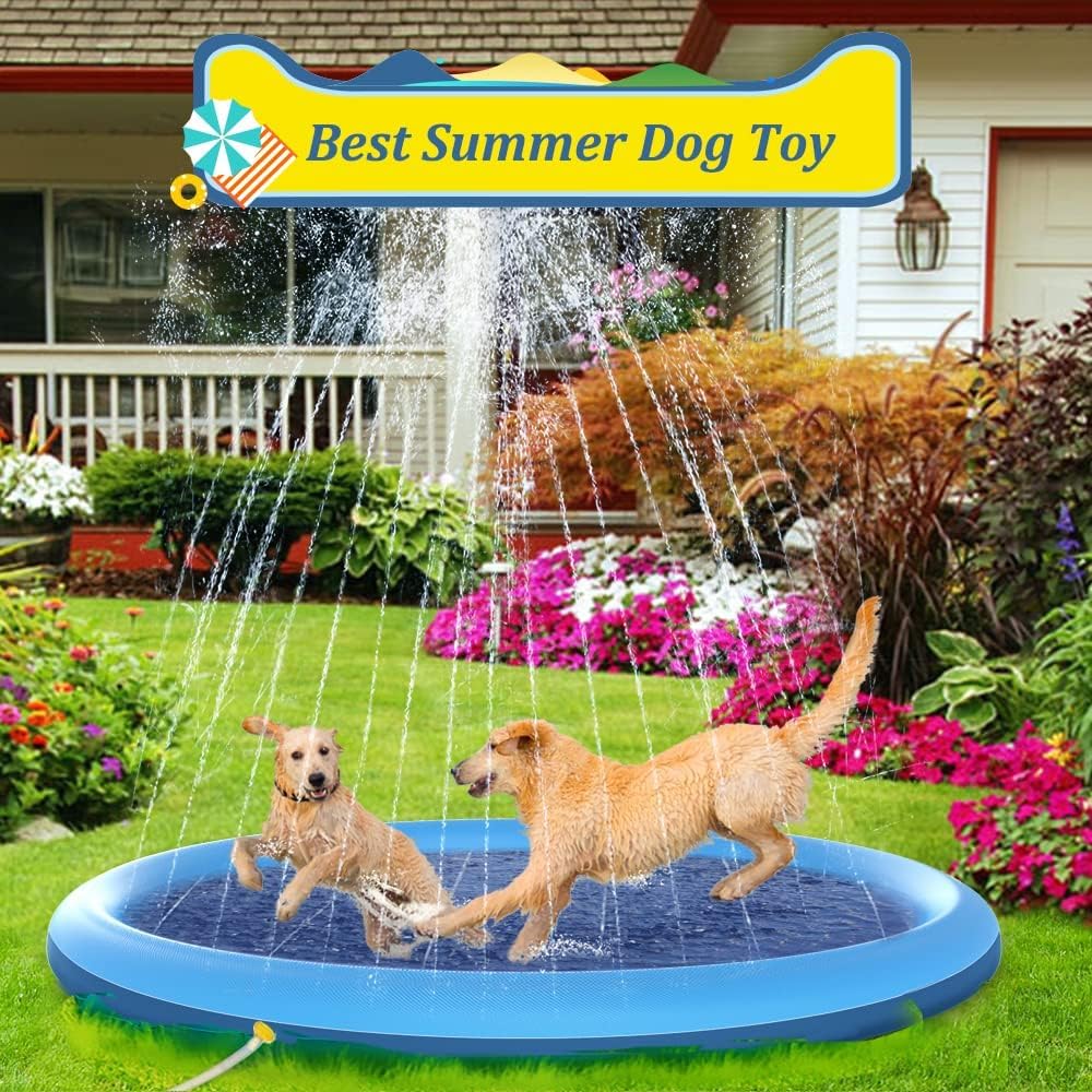 Raxurt Splash Pad 118'' – Non-Slip Kids & Dogs Pool, 0.55mm Thick