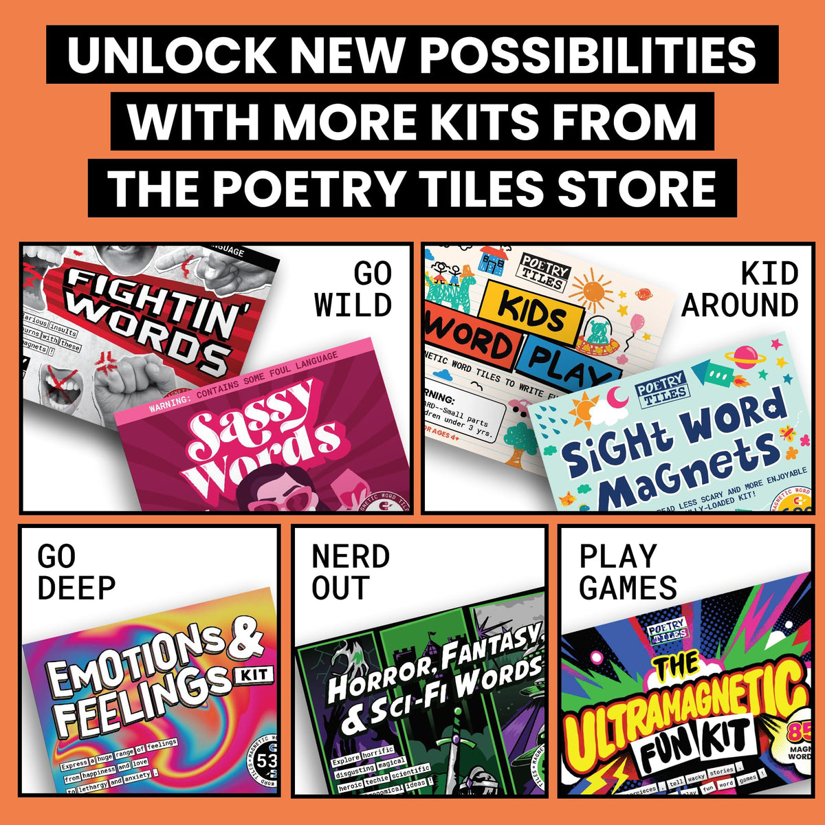 Rayliad Essential Kit of Word Magnets – 797 Fridge Poetry Tiles for Creative Expression