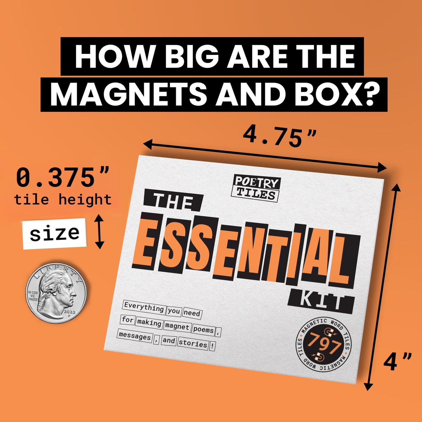 Rayliad Essential Kit of Word Magnets – 797 Fridge Poetry Tiles for Creative Expression