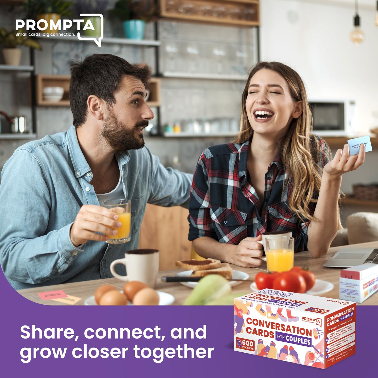 Rayliad Prompta 600 Conversation Cards for Couples – Deep, Light & Medium Questions for Connection