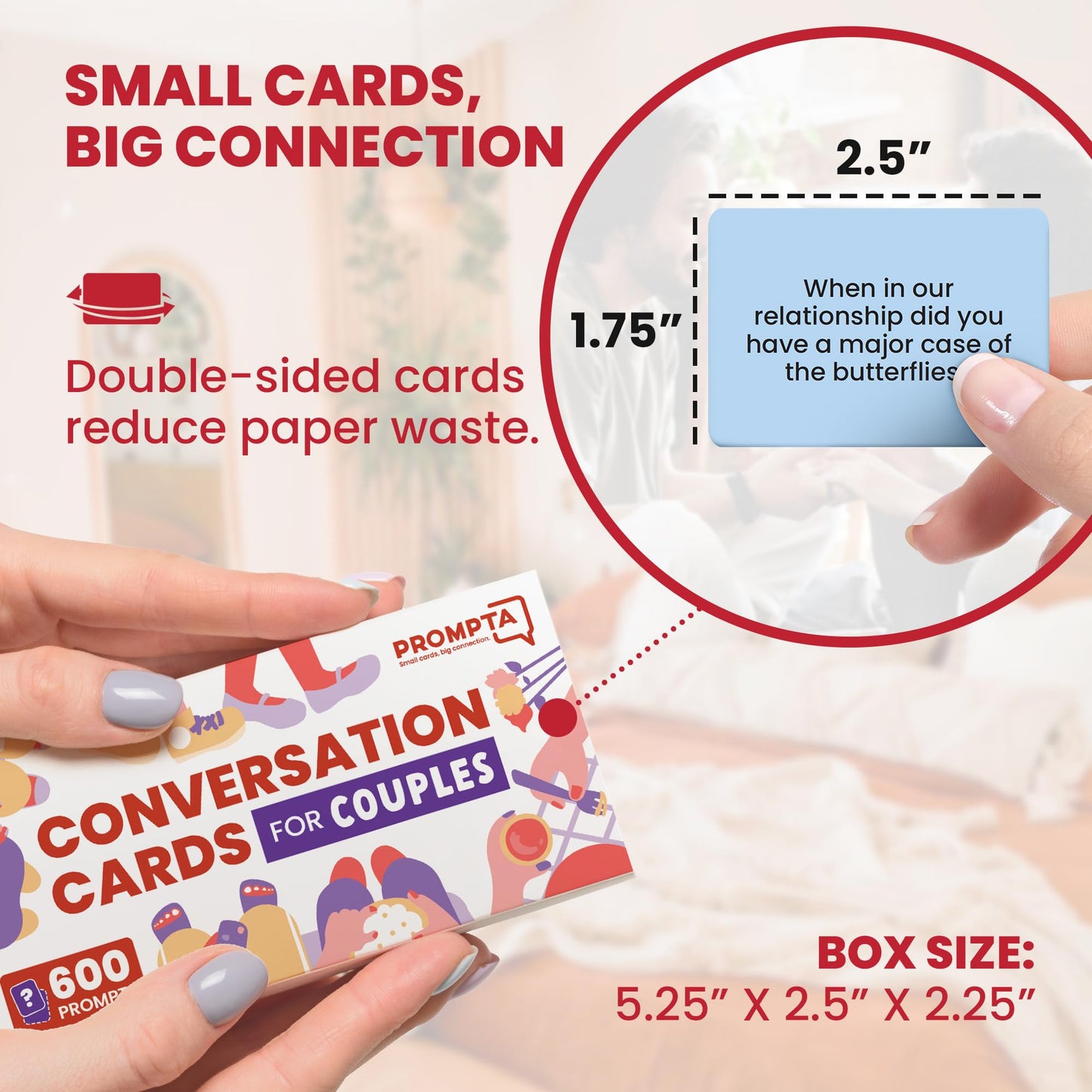 Rayliad Prompta 600 Conversation Cards for Couples – Deep, Light & Medium Questions for Connection