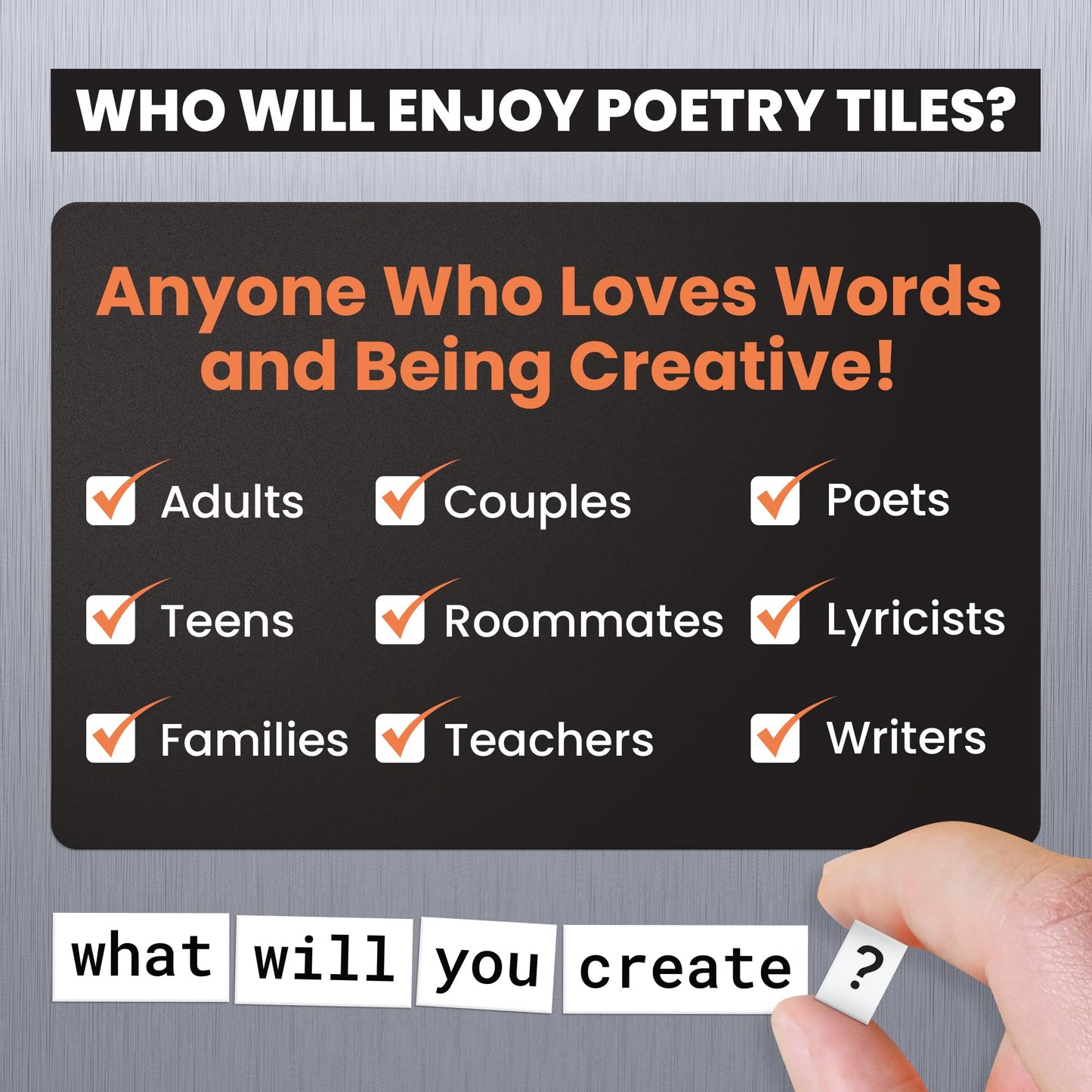 Rayliad Essential Kit of Word Magnets – 797 Fridge Poetry Tiles for Creative Expression