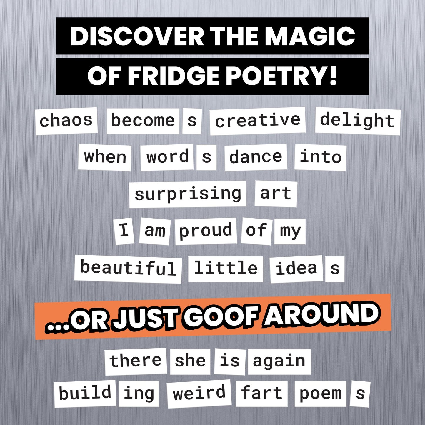 Rayliad Essential Kit of Word Magnets – 797 Fridge Poetry Tiles for Creative Expression
