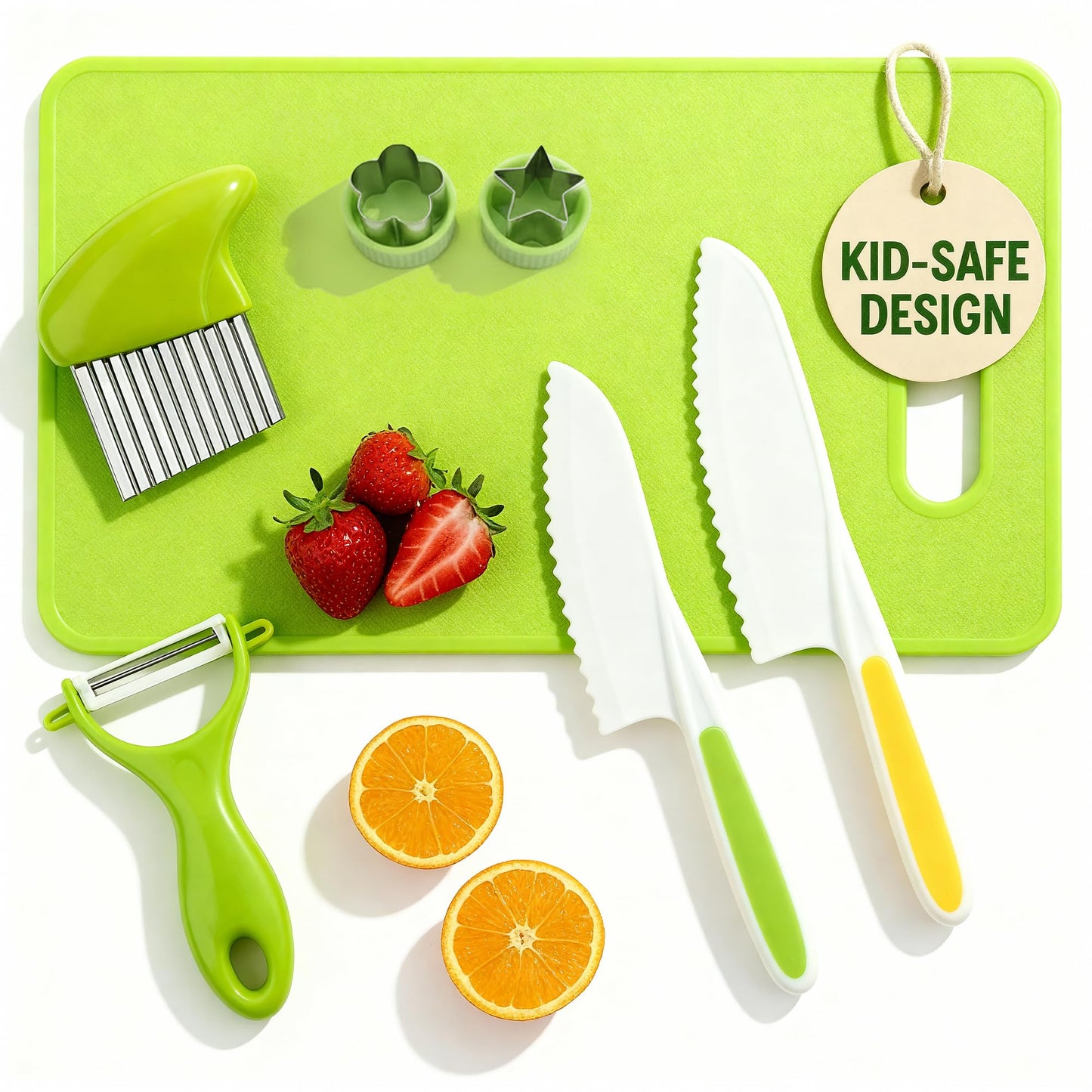 Raymeer 7-Pcs Kids Knife Set for Real Cooking — Toddler Montessori Kitchen Tools