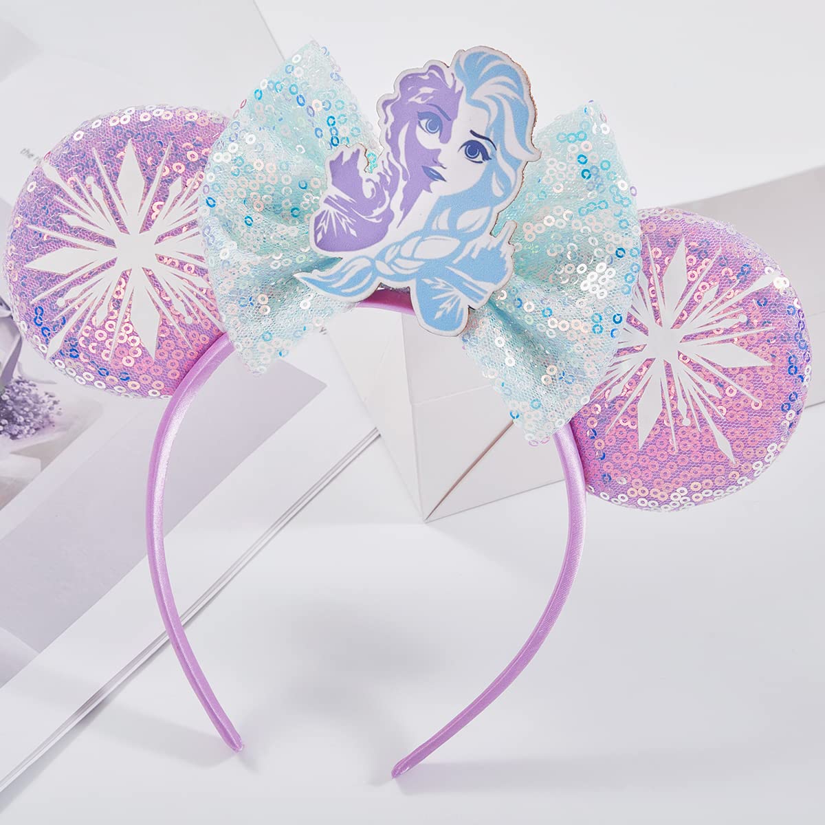 RAZKO Mouse Ears Headband – Sequin Minnie Ears, One Size, 16 Colors