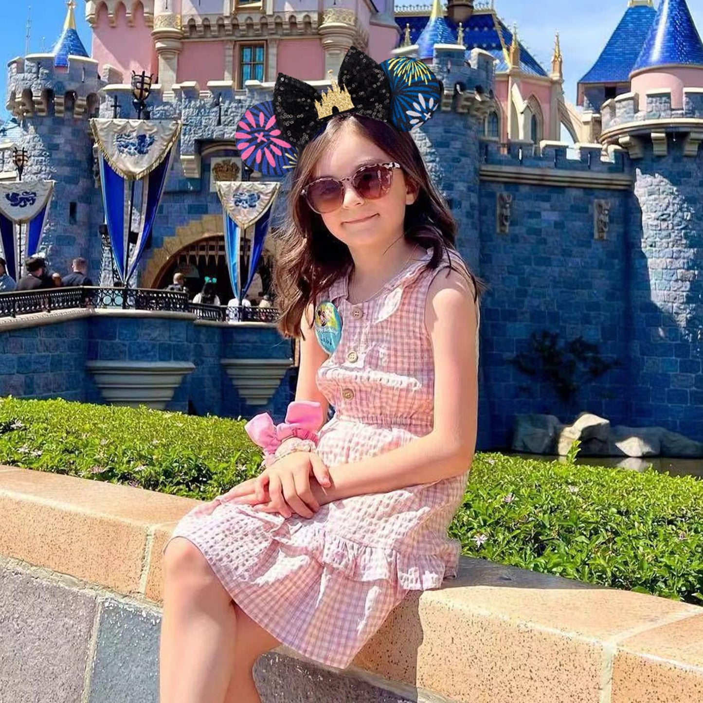 RAZKO Mouse Ears Headband – Black Castle Sequin Ears for Women & Girls