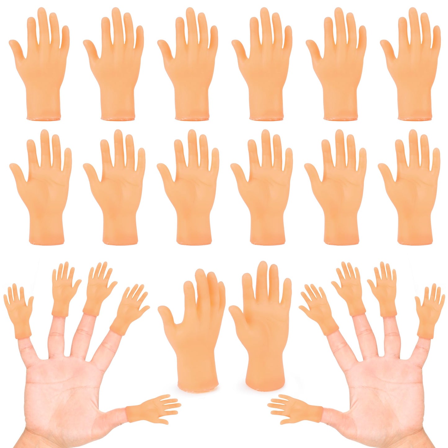 Rclxl 30 Pcs Tiny Finger Hands – Realistic Mini Finger Puppets for Parties