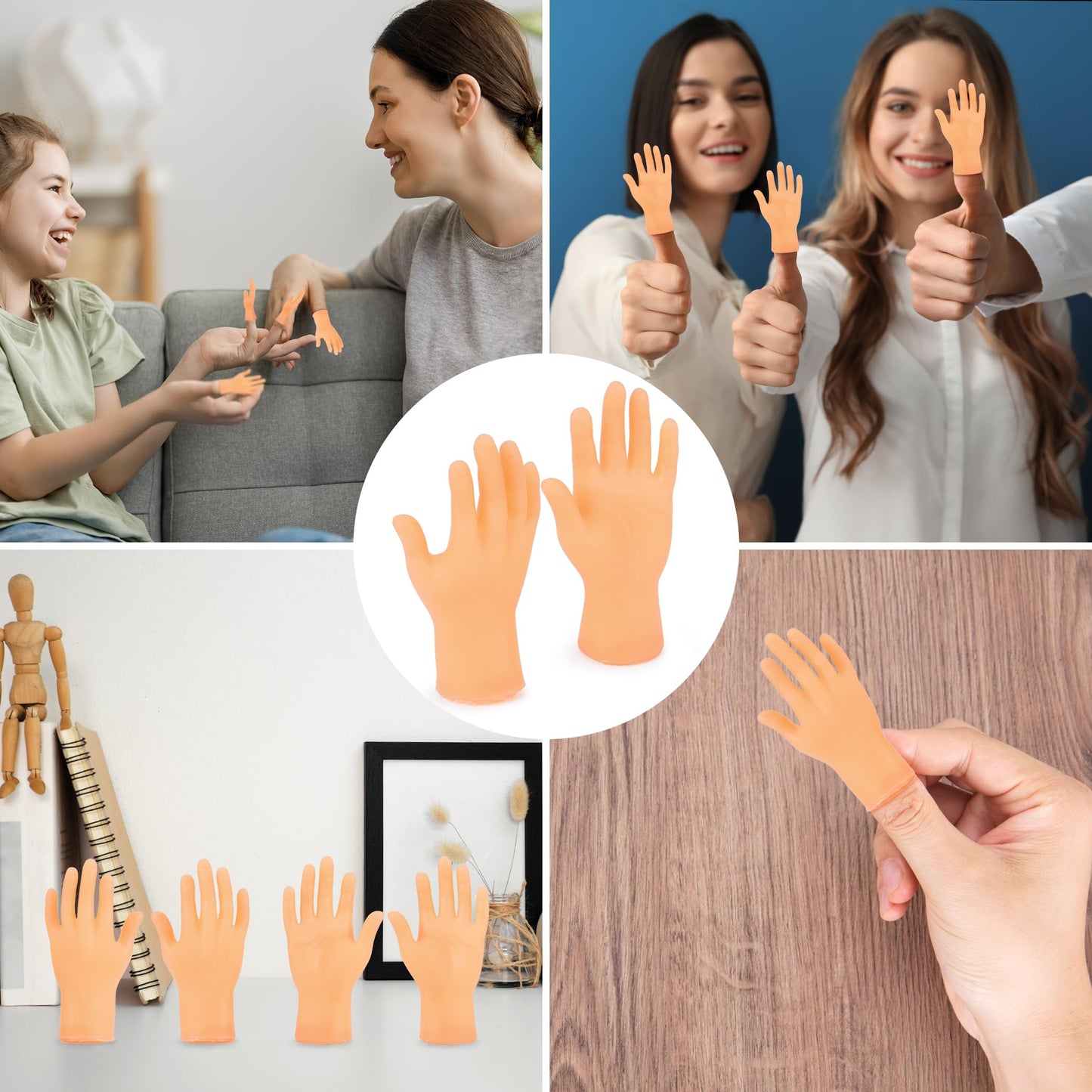 Rclxl 30 Pcs Tiny Finger Hands – Realistic Mini Finger Puppets for Parties