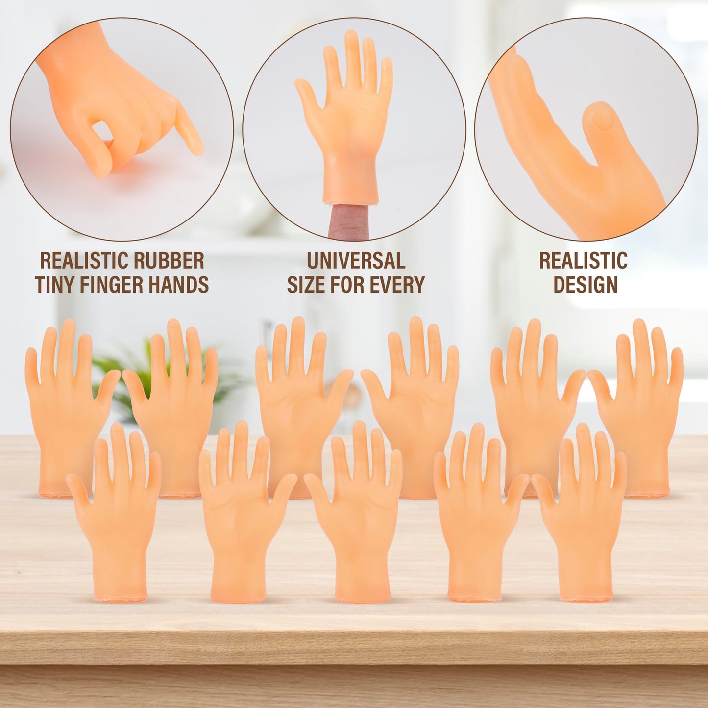 Rclxl 30 Pcs Tiny Finger Hands – Realistic Mini Finger Puppets for Parties