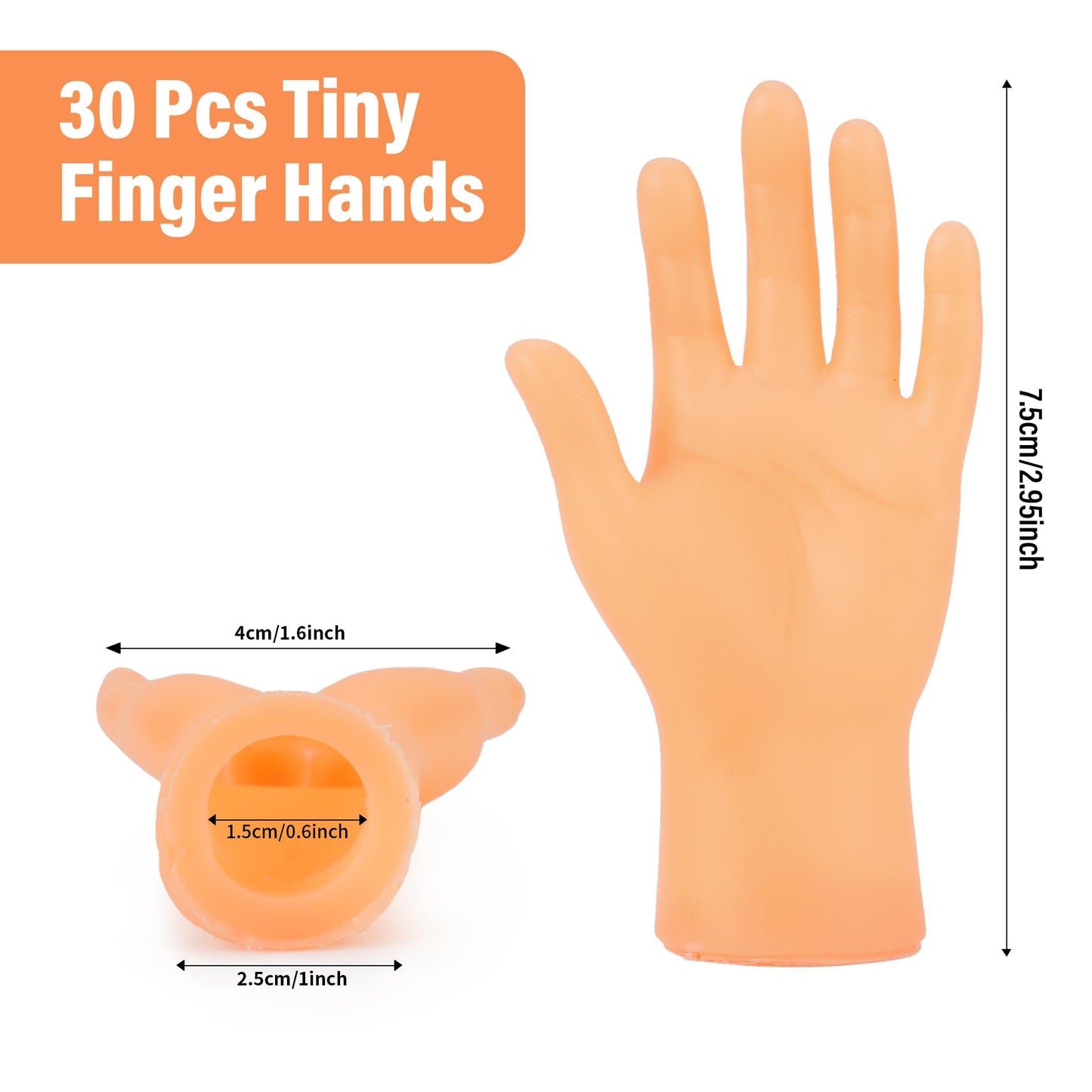 Rclxl 30 Pcs Tiny Finger Hands – Realistic Mini Finger Puppets for Parties