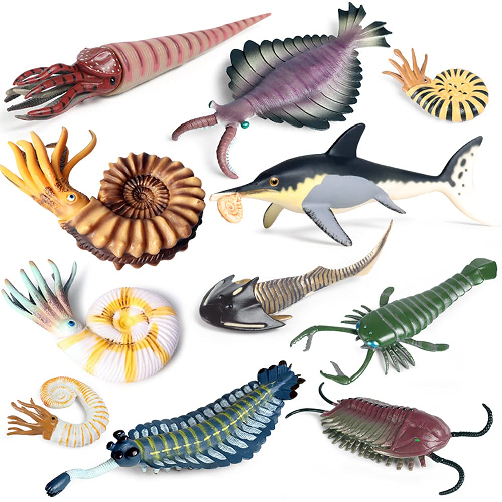 RCOMG 11PCS Prehistoric Sea Creatures Toys – Educational Marine Figurines