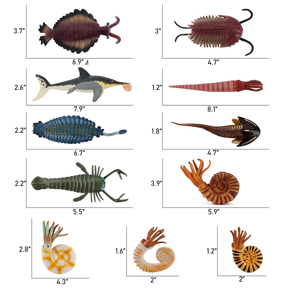 RCOMG 11PCS Prehistoric Sea Creatures Toys – Educational Marine Figurines