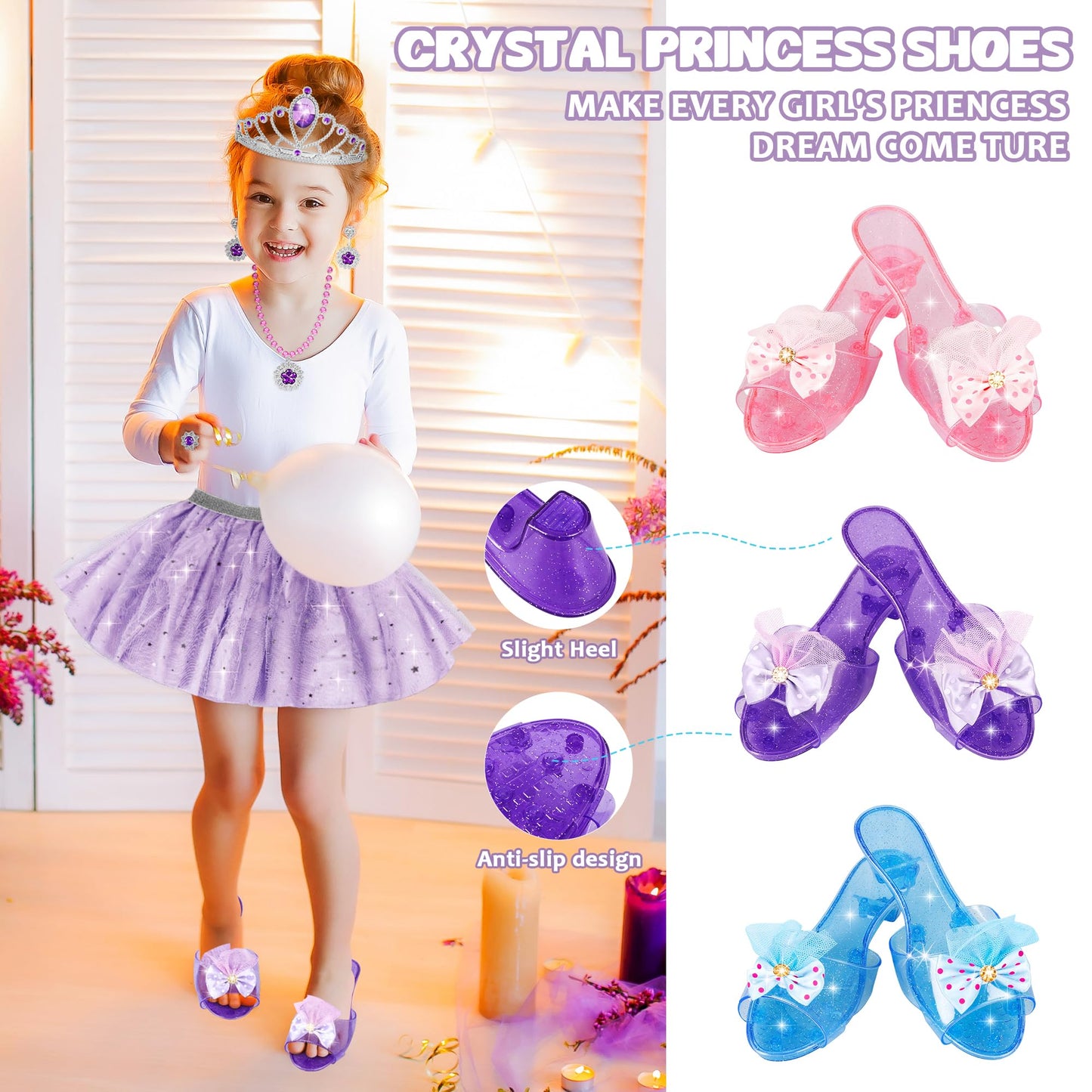 Rcovasc Princess Dress Up Set – Skirts, Shoes & Jewelry for Girls (Ages 3–6)
