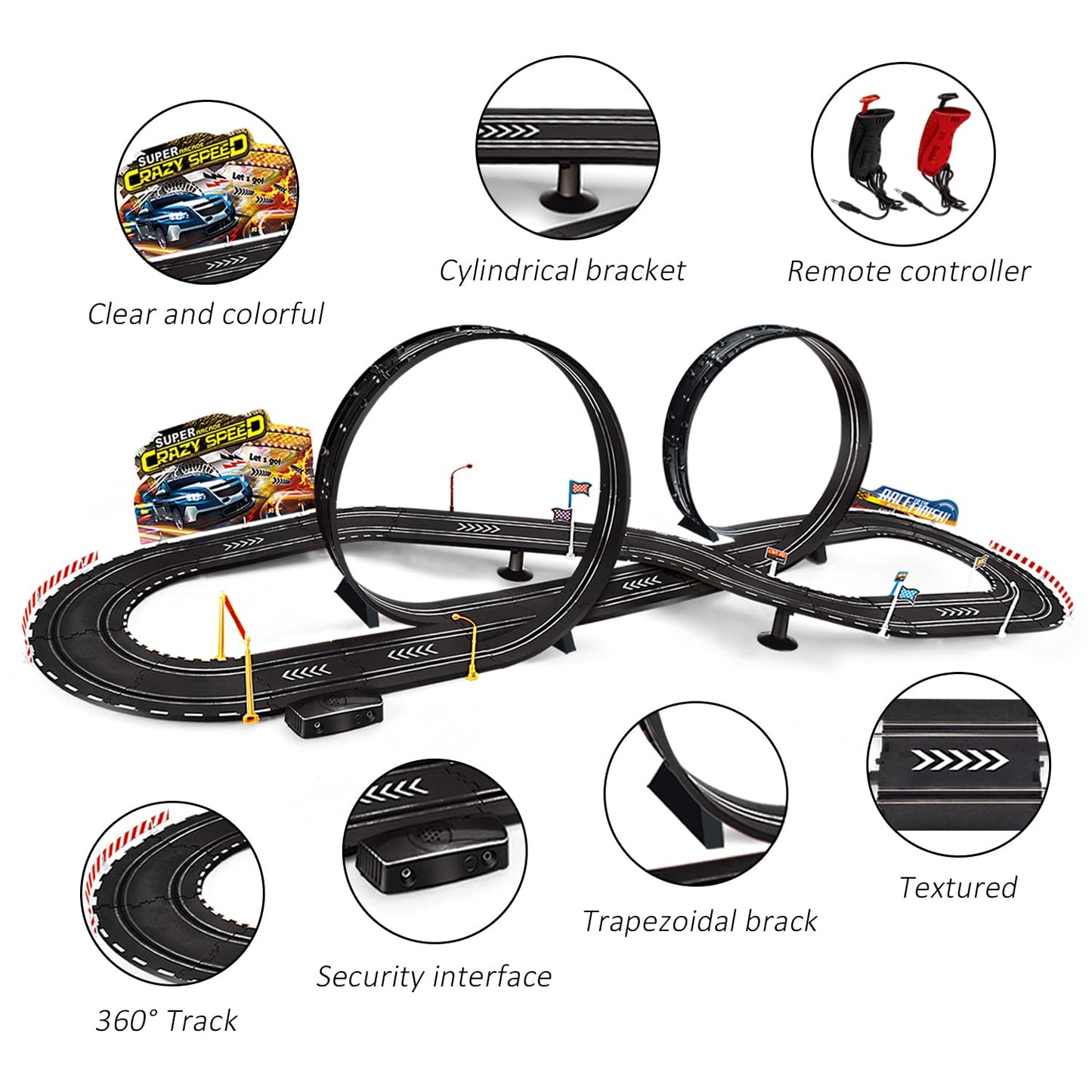 Rcovasc Kids Electric Slot Car Race Track Set | 2 Cars, Beginner Friendly